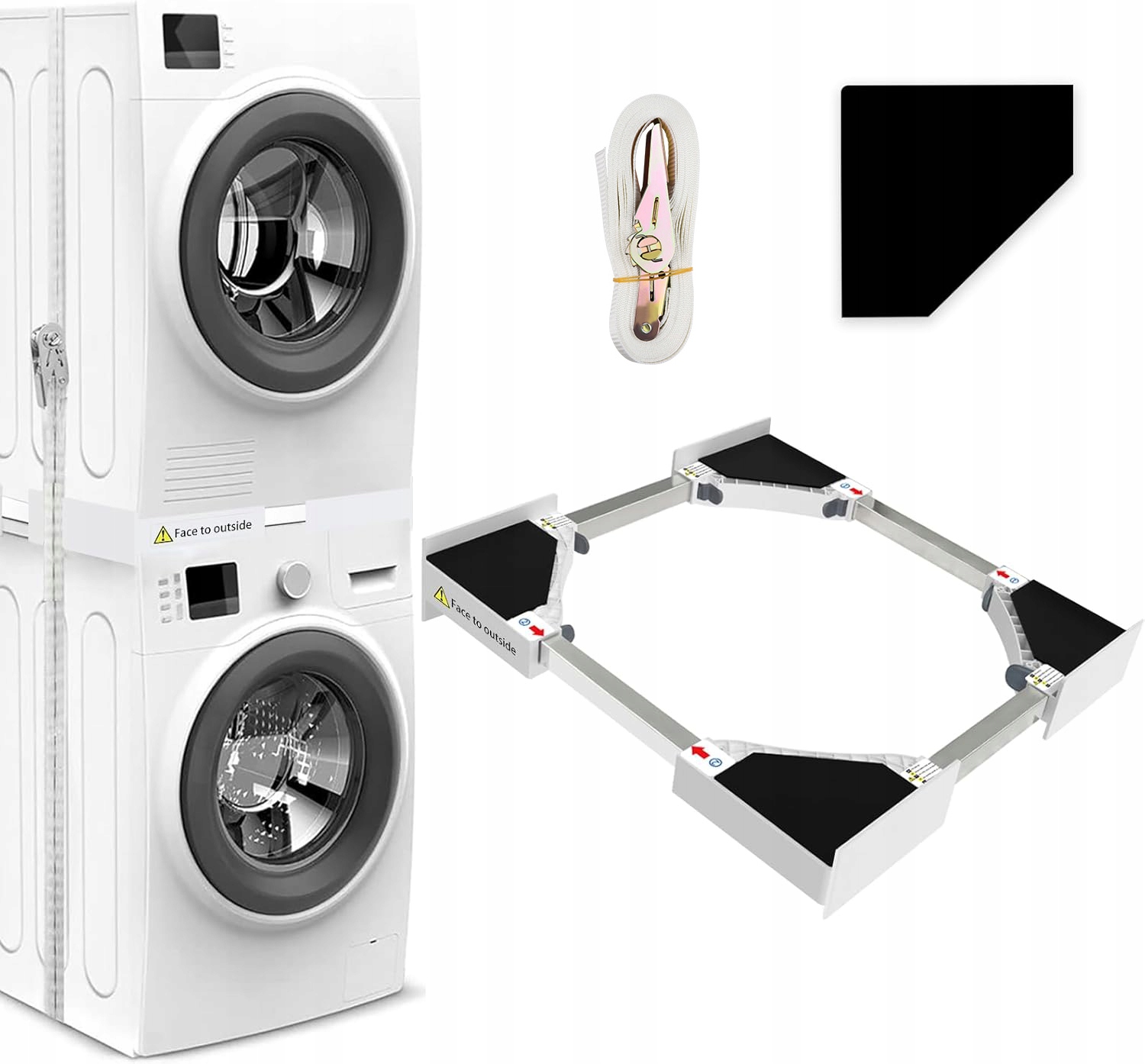 Stojak Na Pralkę I Suszarkę 46-66CM Oszczędność Miejsca Antypoślizgowy