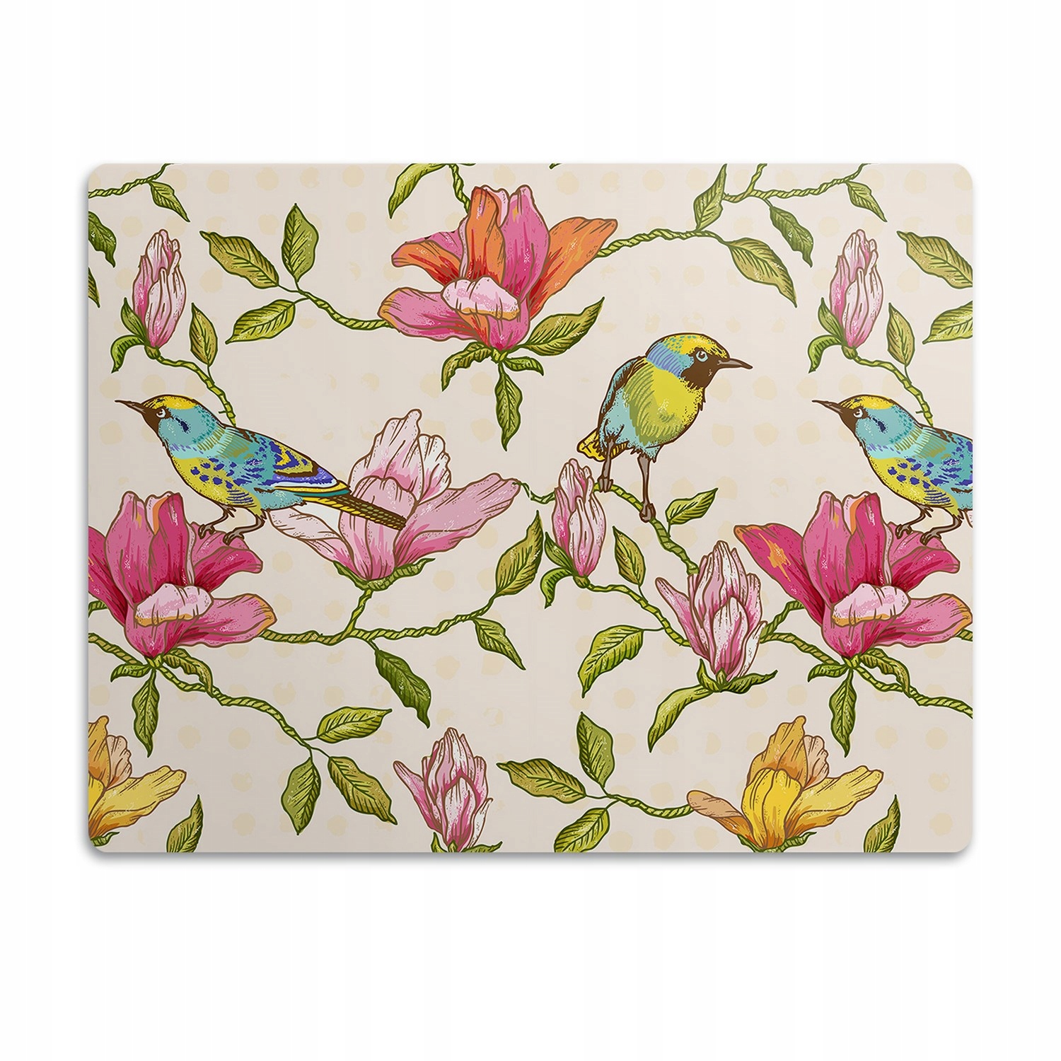 Levně Pro psa a kočku podložka pod misku Květiny a ptáci 60x40