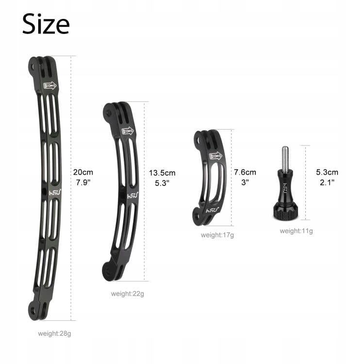Aluminiowy Zestaw Uchwytów na Kask do GoPro Hero 12 11 10 Action Cam HSU — miniatura 2