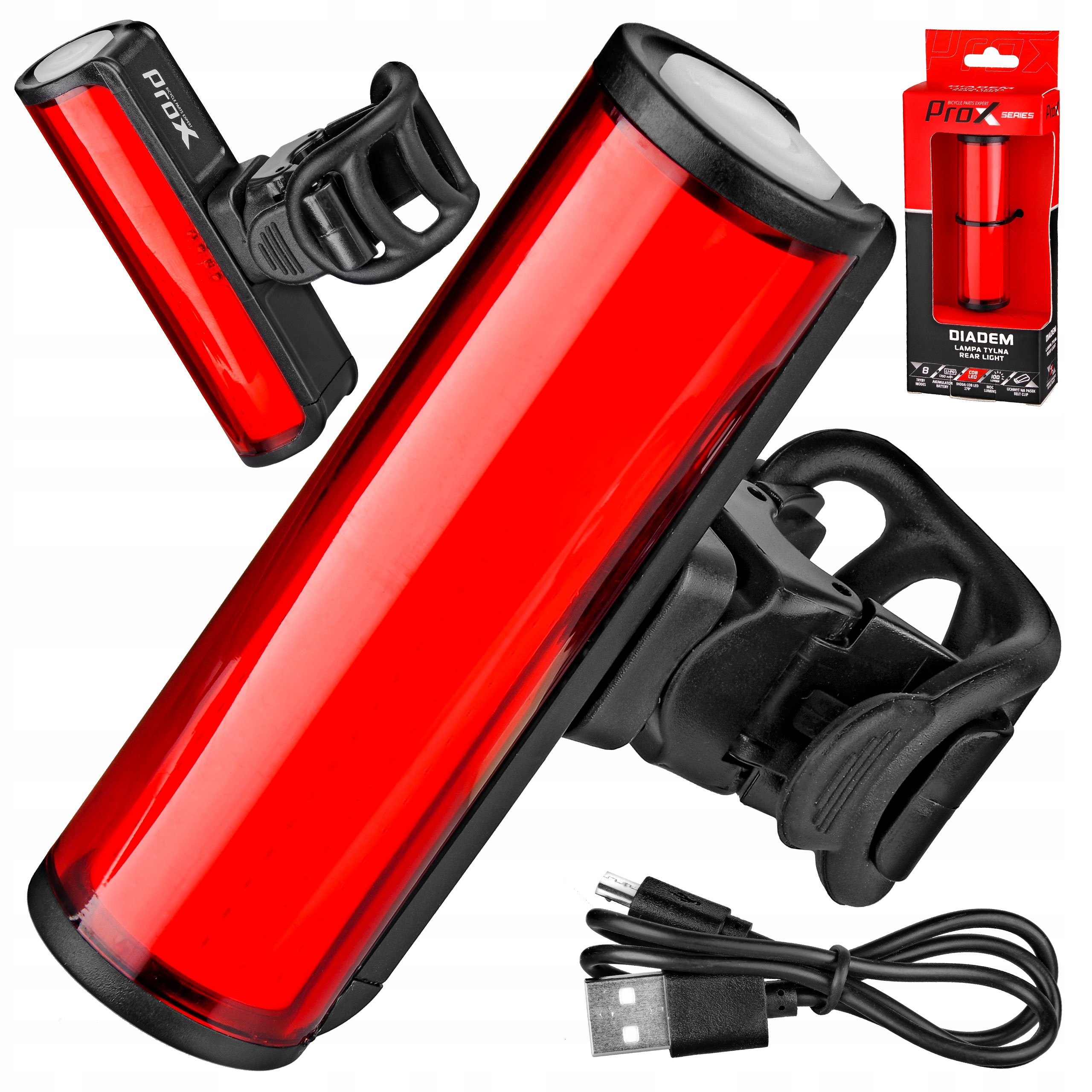 

Tylna Lampka Prox Diadem Led 8 Trybów 100 LM Usb