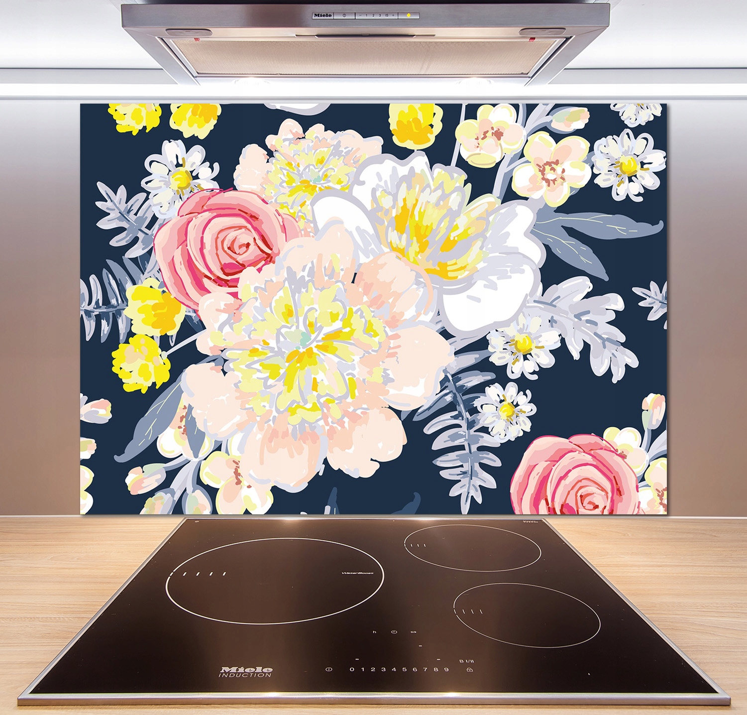 

Panel do kuchni Kwiecisty wzór 100x70 cm + Klej