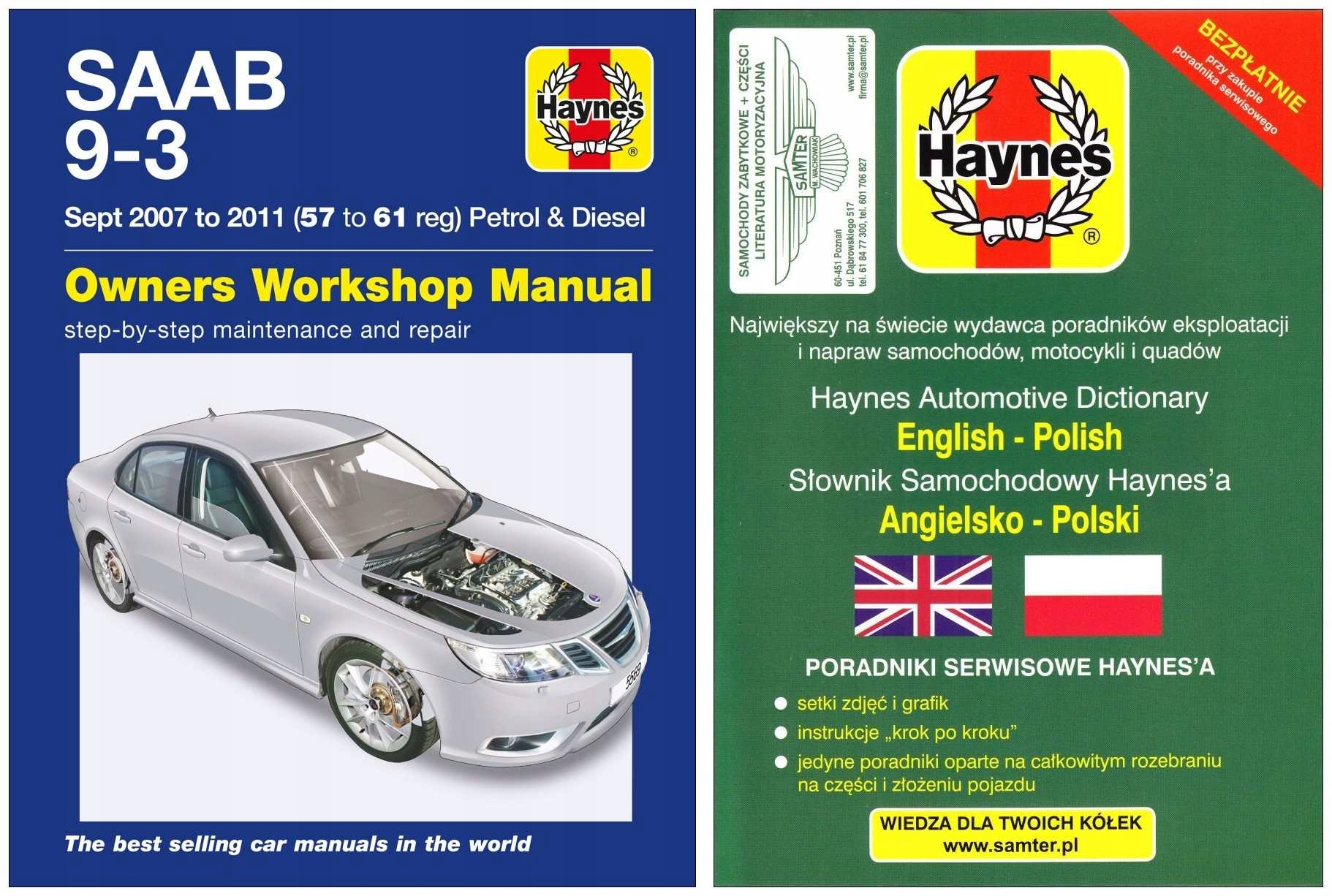 Saab 9 3 2007 2011 instrukcja napraw Haynes 93
