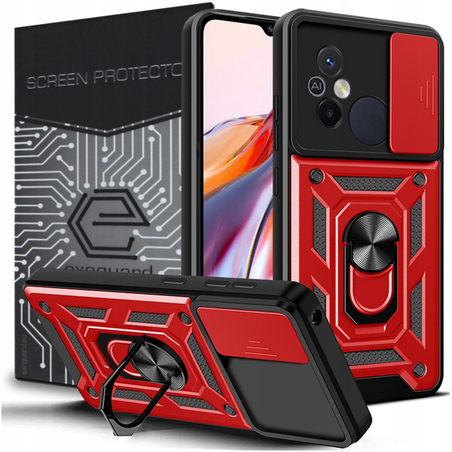 

Etui Pancerne Case Cover+szkło do Xiaomi Redmi 12C
