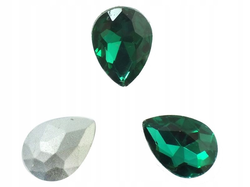 Szklany kamień fasetowany grusz 18x13 Emerald-2s