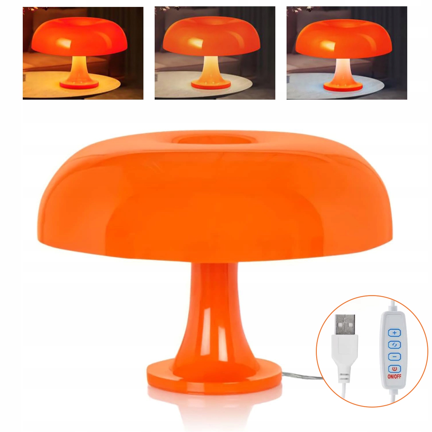 Lampka Lampa Stołowa Led Minimalistyczna Grzybek