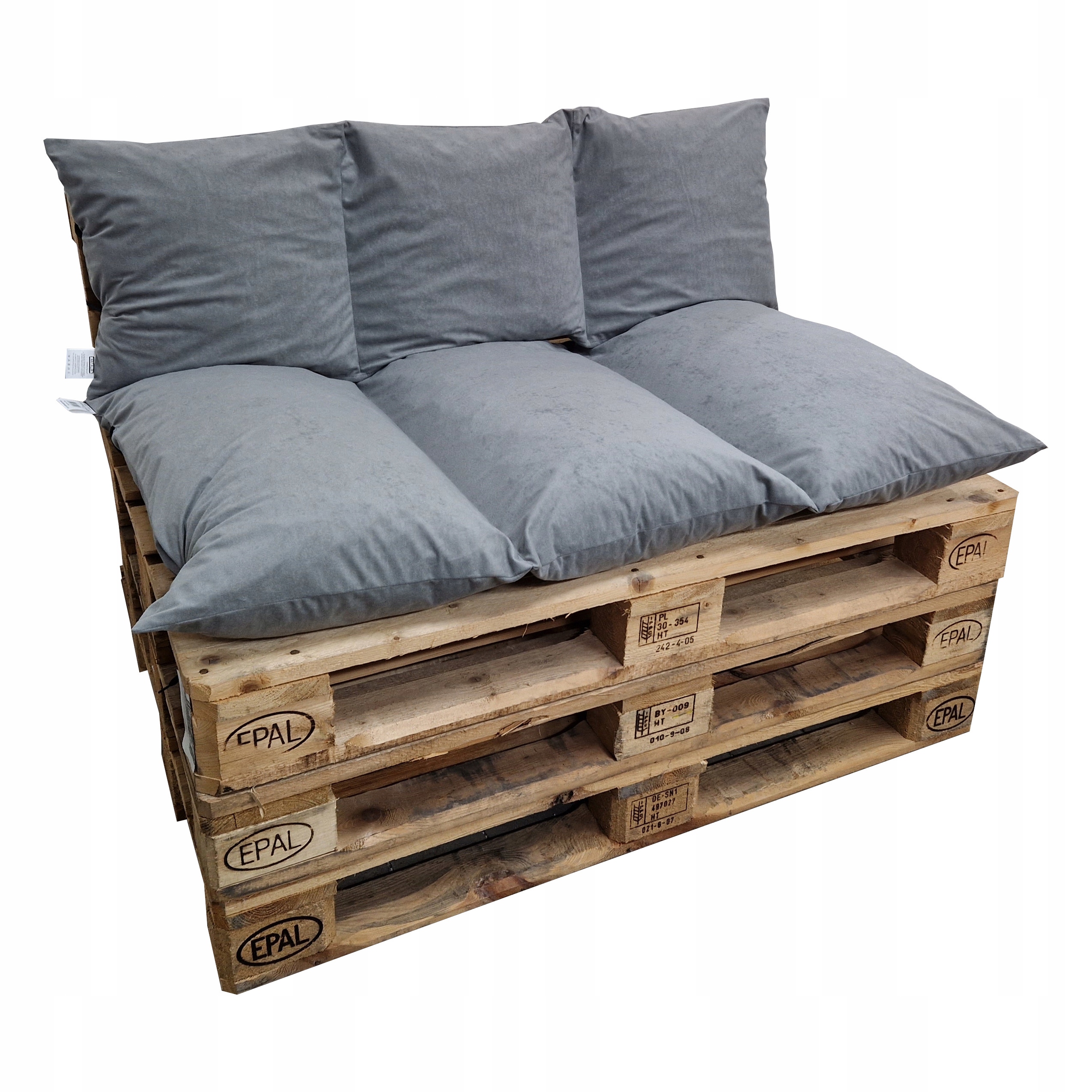 2 Polštáře 120x80x40 na lavičku Palety Houpačka 1008 Šedá