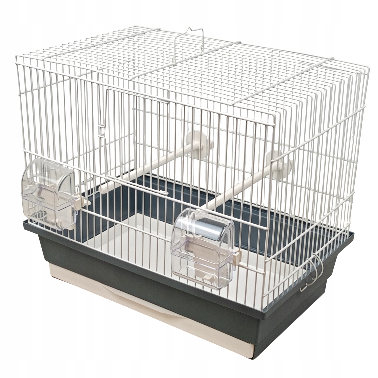 Levně Klec pro ptáky, papoušky, kanárky, zeberky, amadyny, stylová, Šedá