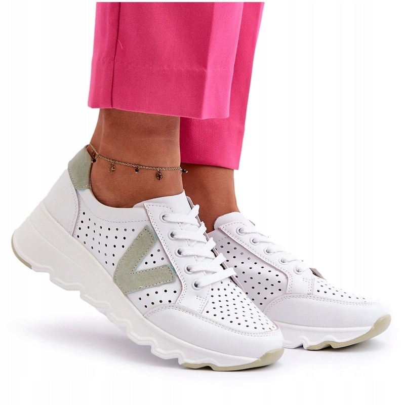 Dámské Kožené Sportovní Boty Lehké Vinceza Bílé, Velikost 38