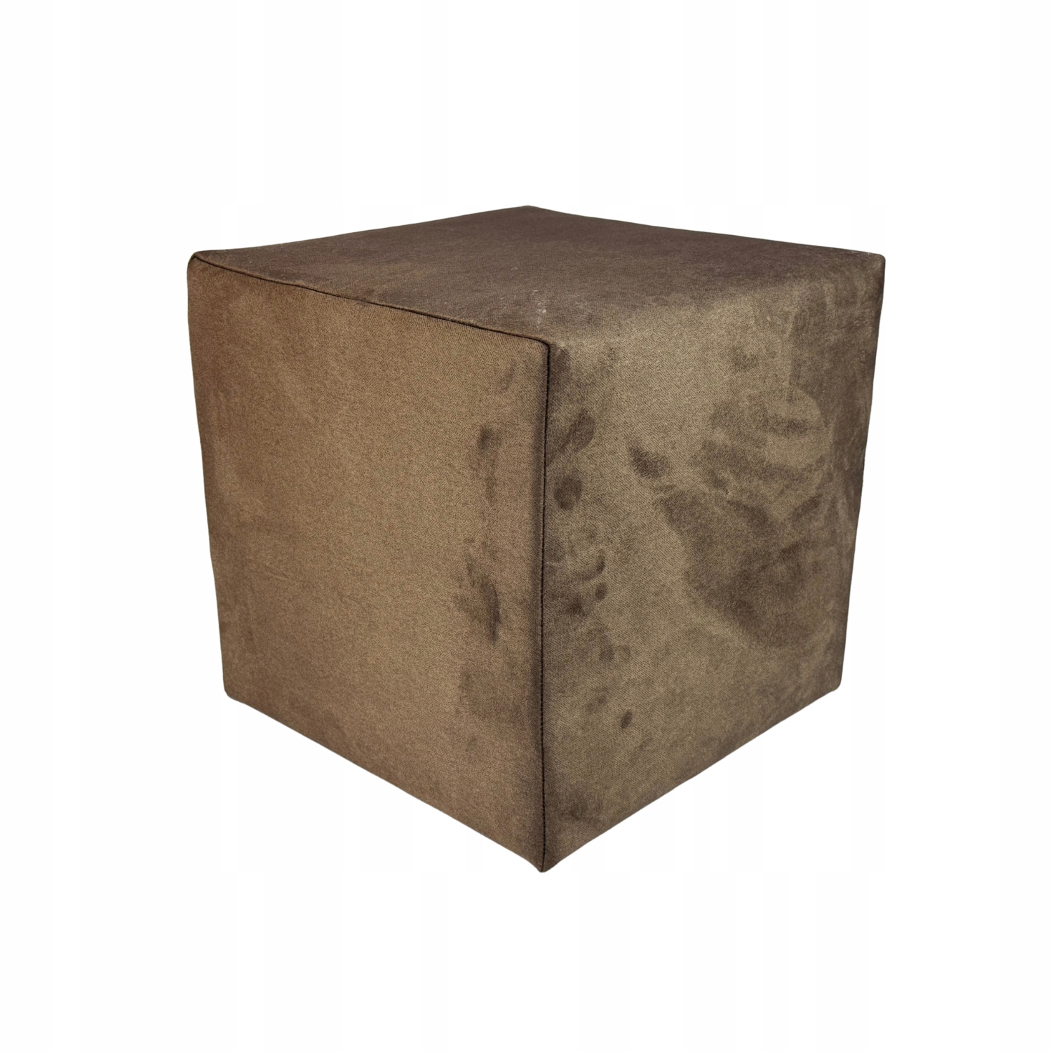 Taburet čtvercová velurová tmavě hnědá, snadno čistitelná, nehořlavá