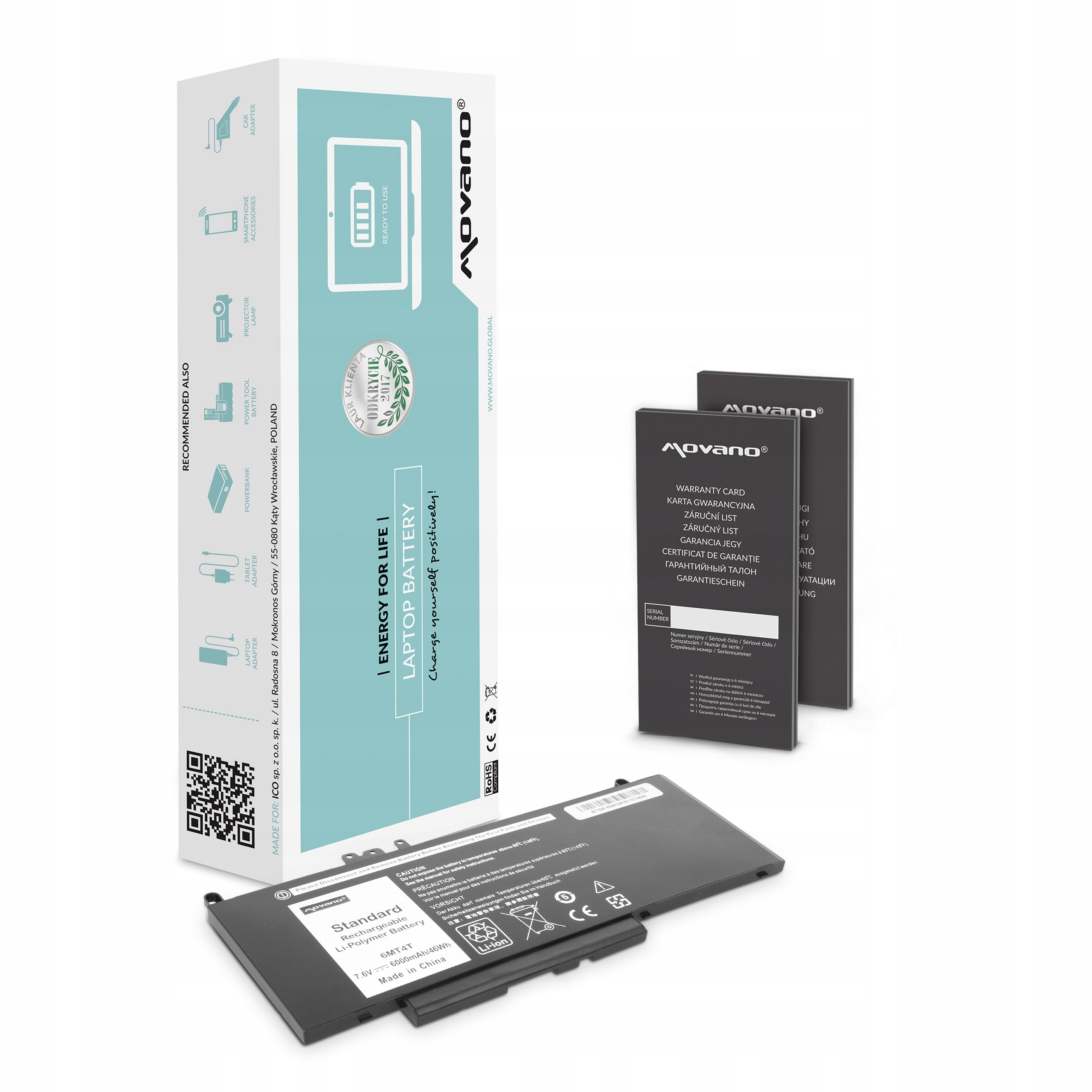 Baterie Movano pro Dell Latitude E5470, E5570 7.6V