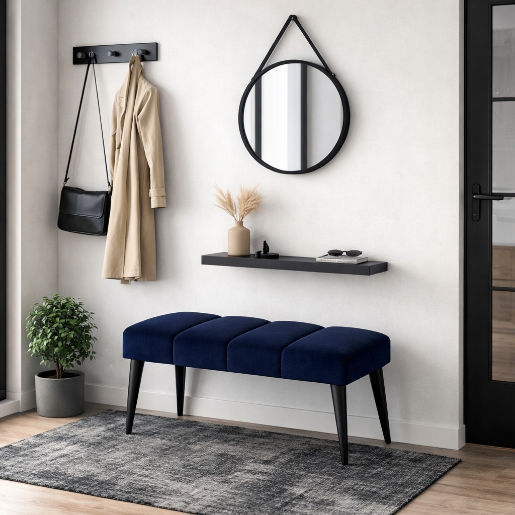 Čalúnená lavička, lavička do predsiene 60 cm, sedadlo v štýle loft