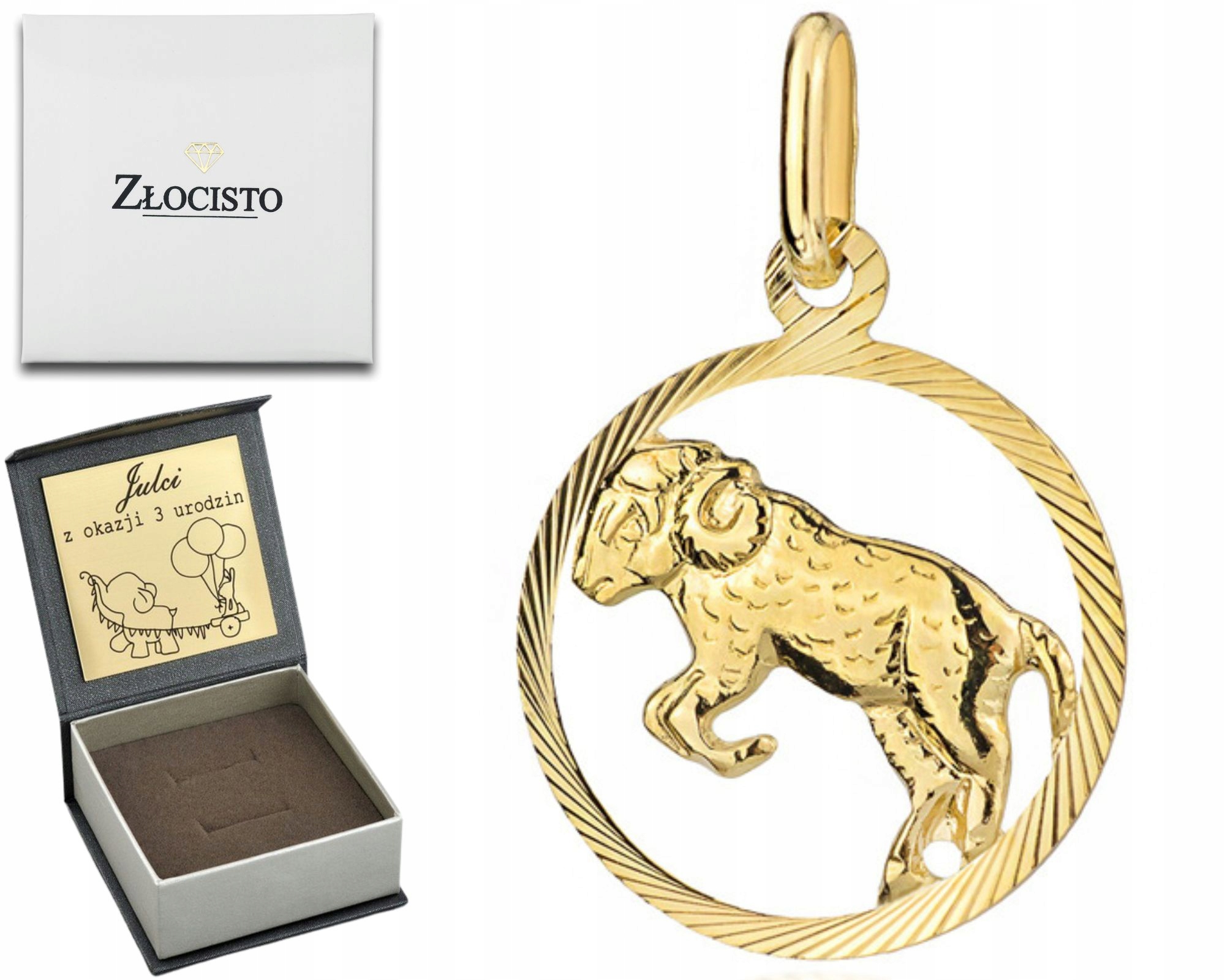 Zlatý přívěsek znamení zvěrokruhu Beran 585 Gravírování Dárek