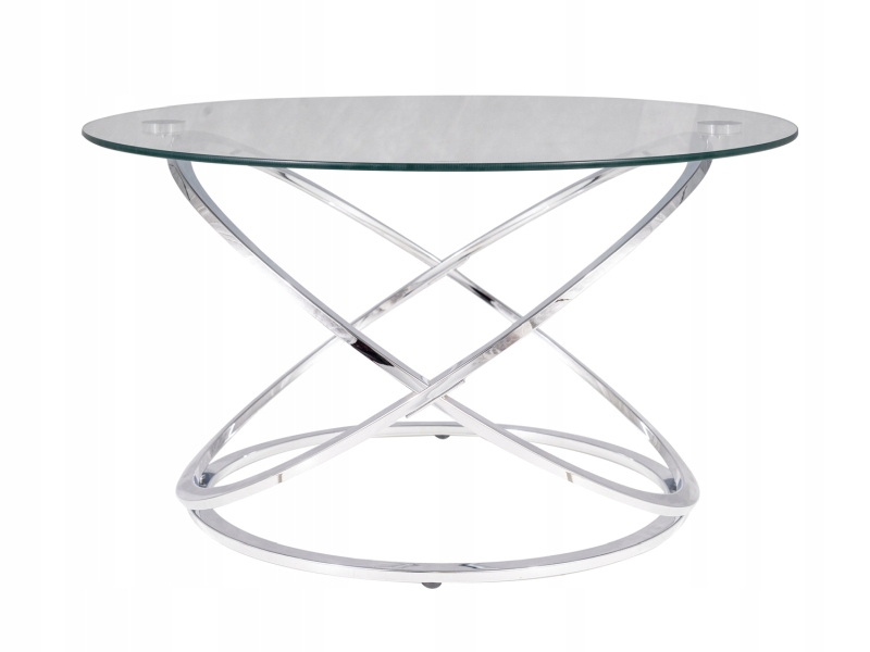 Barový konferenčný stolík lavička Eos B transparentná/chróm Sig