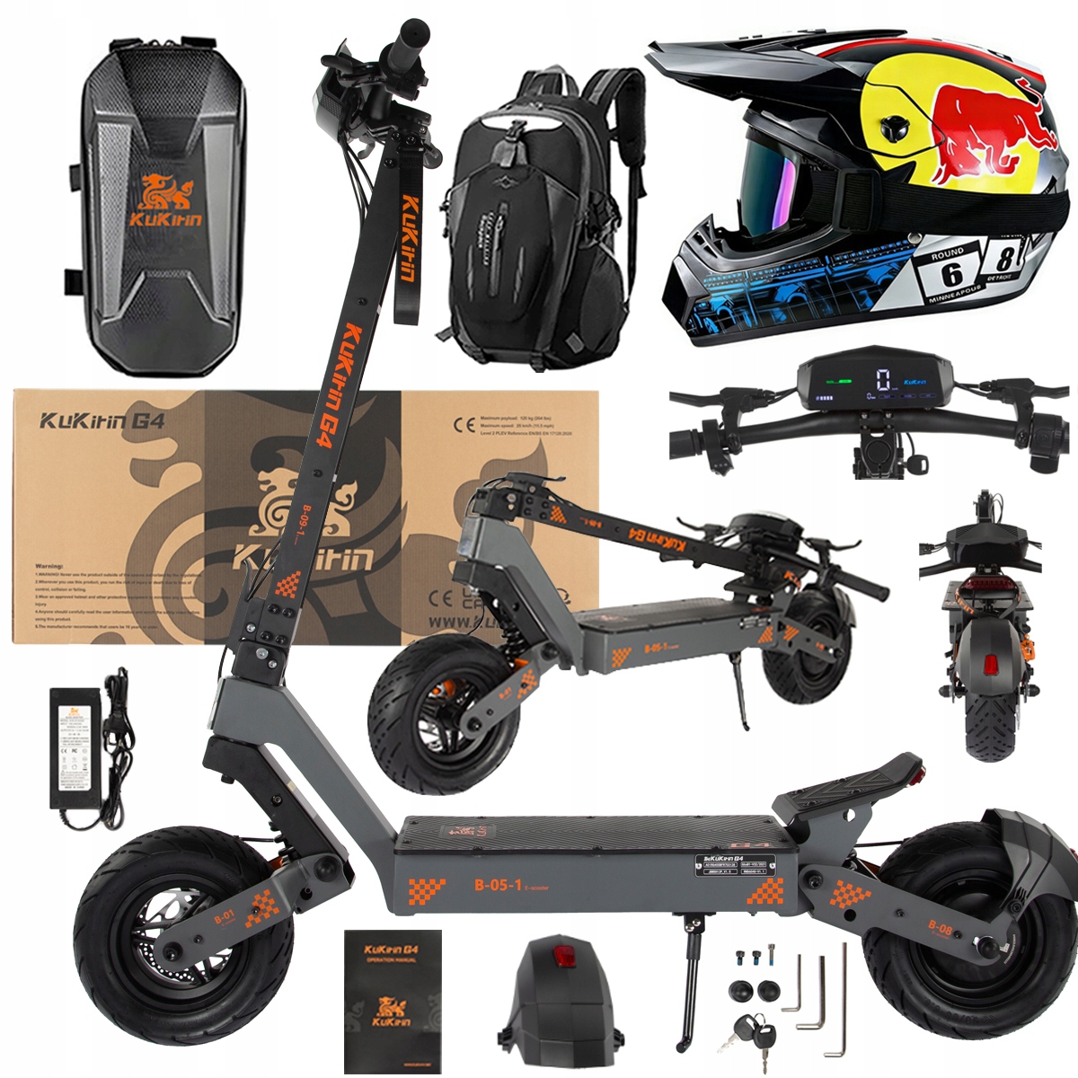 KuKirin G4 Skládací elektrická vozidla 2000W 70KM/H 60V 20Ah 75km +Dárek