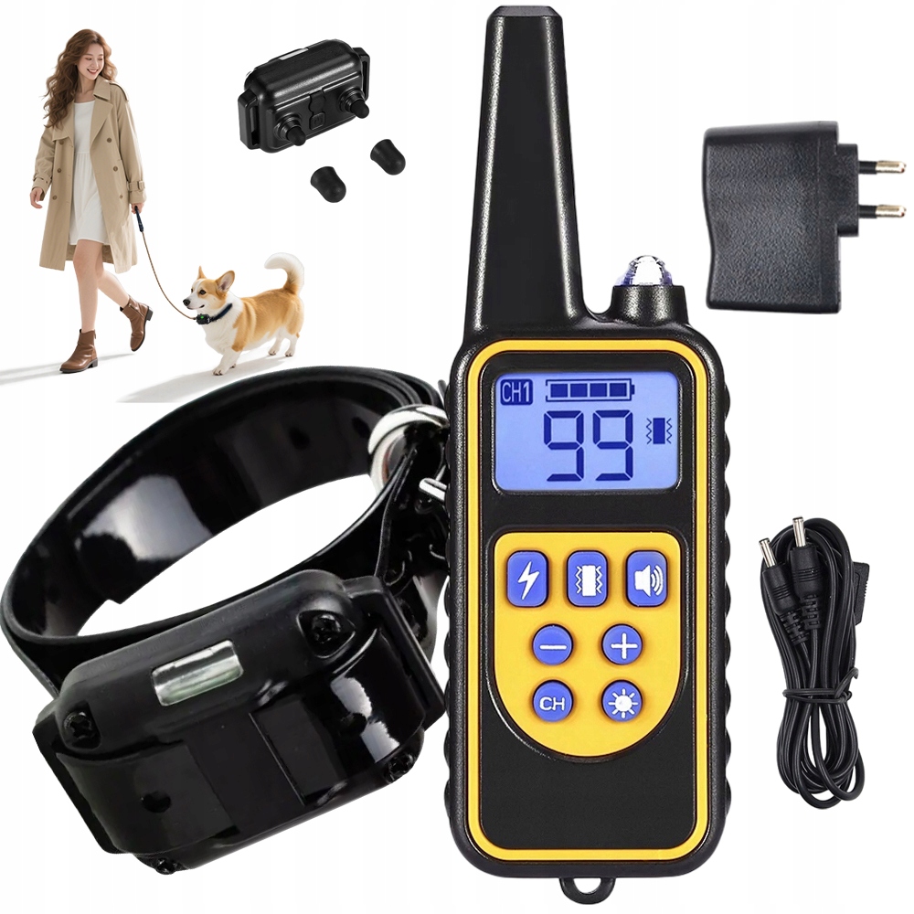 Levně Elektrický Výcvikový Obojek Pro Psa, Dálkové Ovládání, Procházka