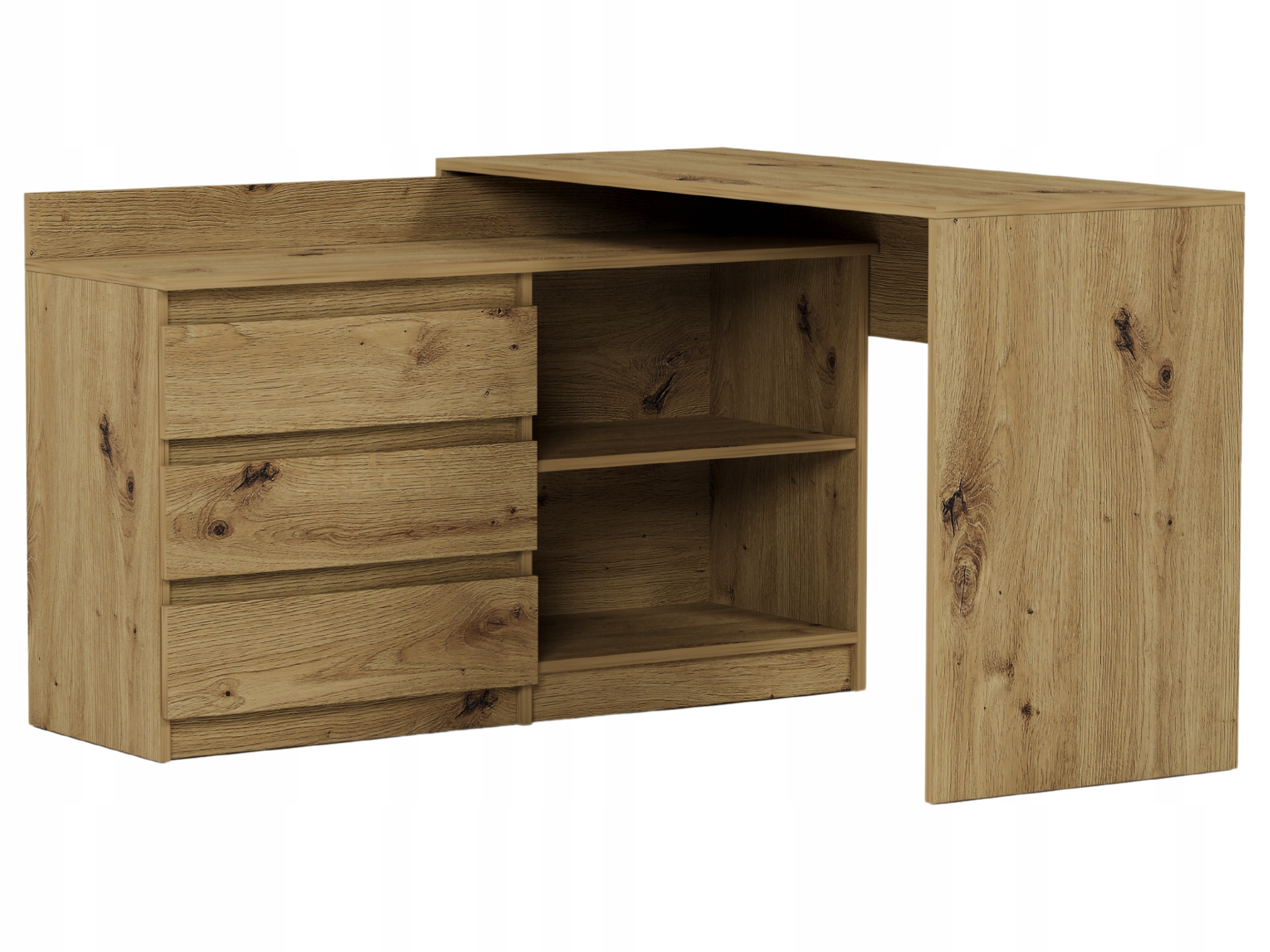 Biurko narożne i komoda zestaw 120x50 artisan N-15