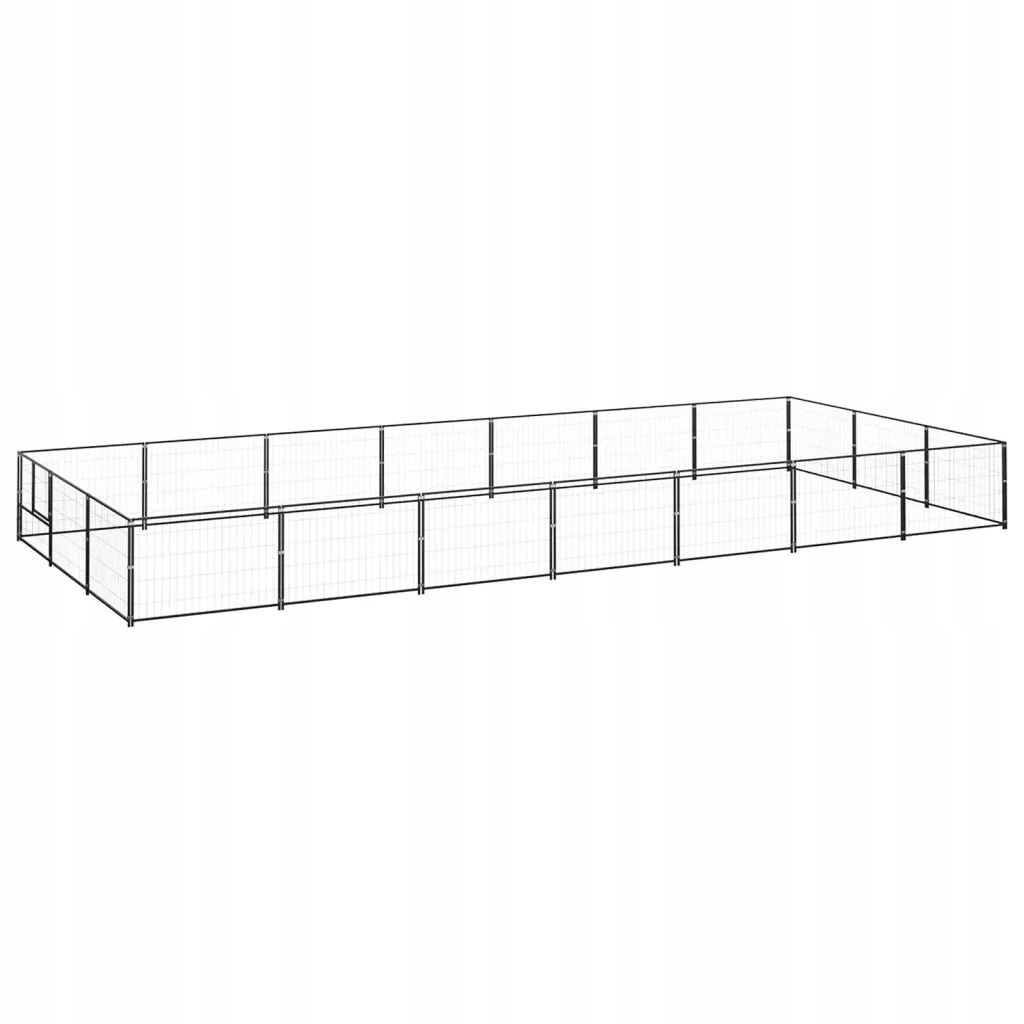 Levně Psí kotec černý 21 m² ocel Černý 3082131
