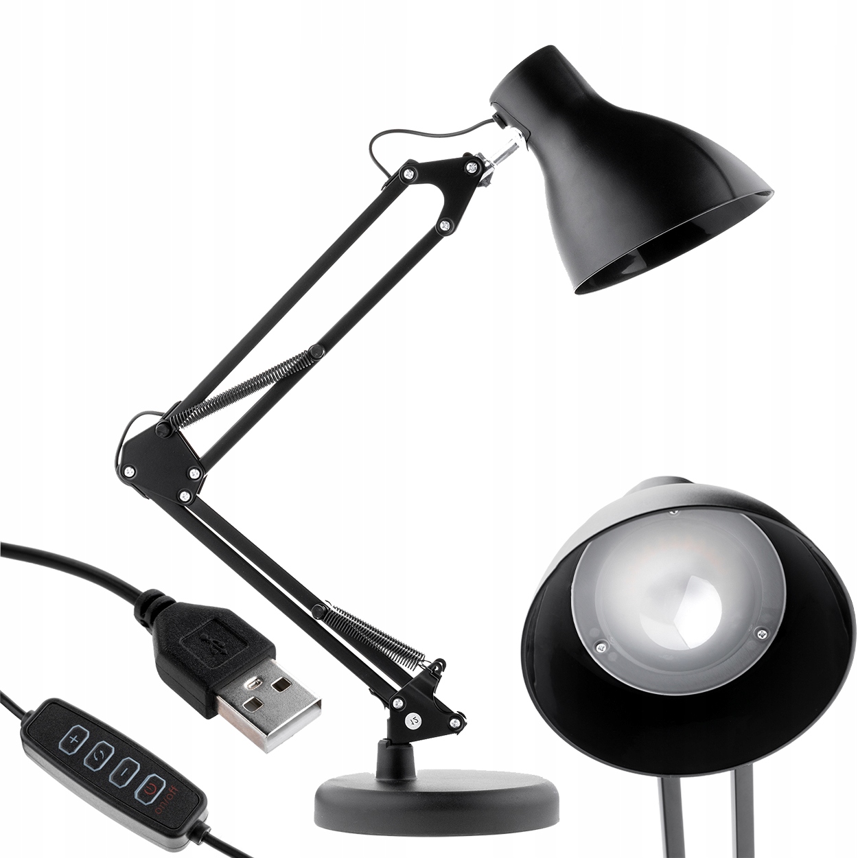 

Lampka Biurkowa Kreślarska Led Cct Usb Szkolna