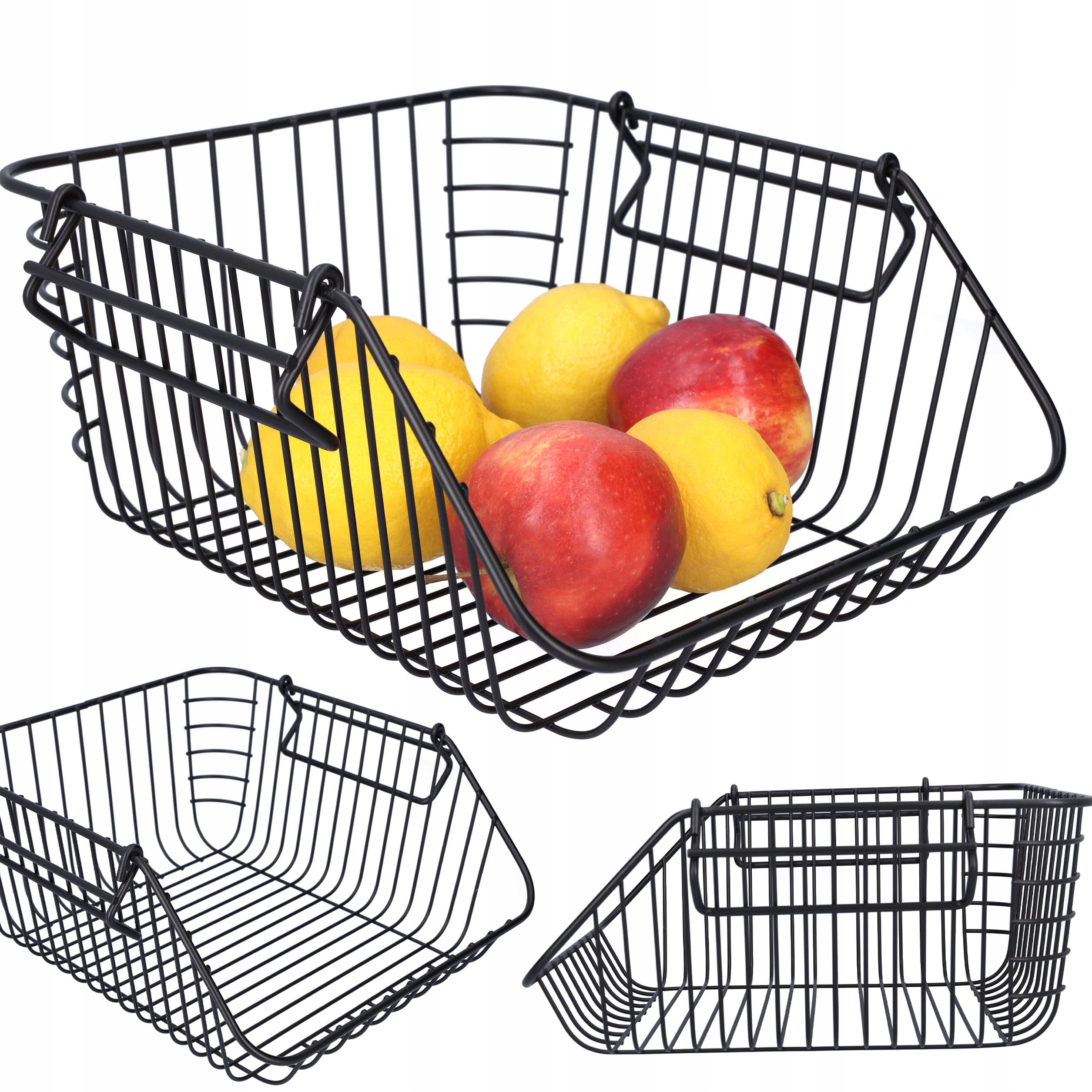 KOSZ NA OWOCE KOSZYK METALOWY CZARNY LOFT