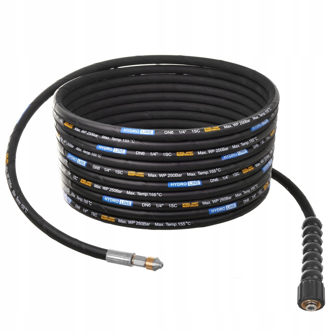 Vyztužená hadice DN6 pro Kanalizaci 25 m s Otočnou tryskou myčky Karcher Hd Hds