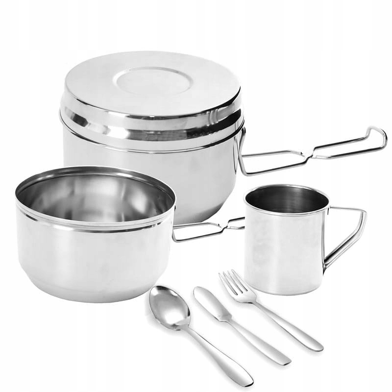 Menażka turystyczna obiadowa harcerska wojskowa 7-ele kubek sztućce garnek EAN (GTIN) 5908287213746