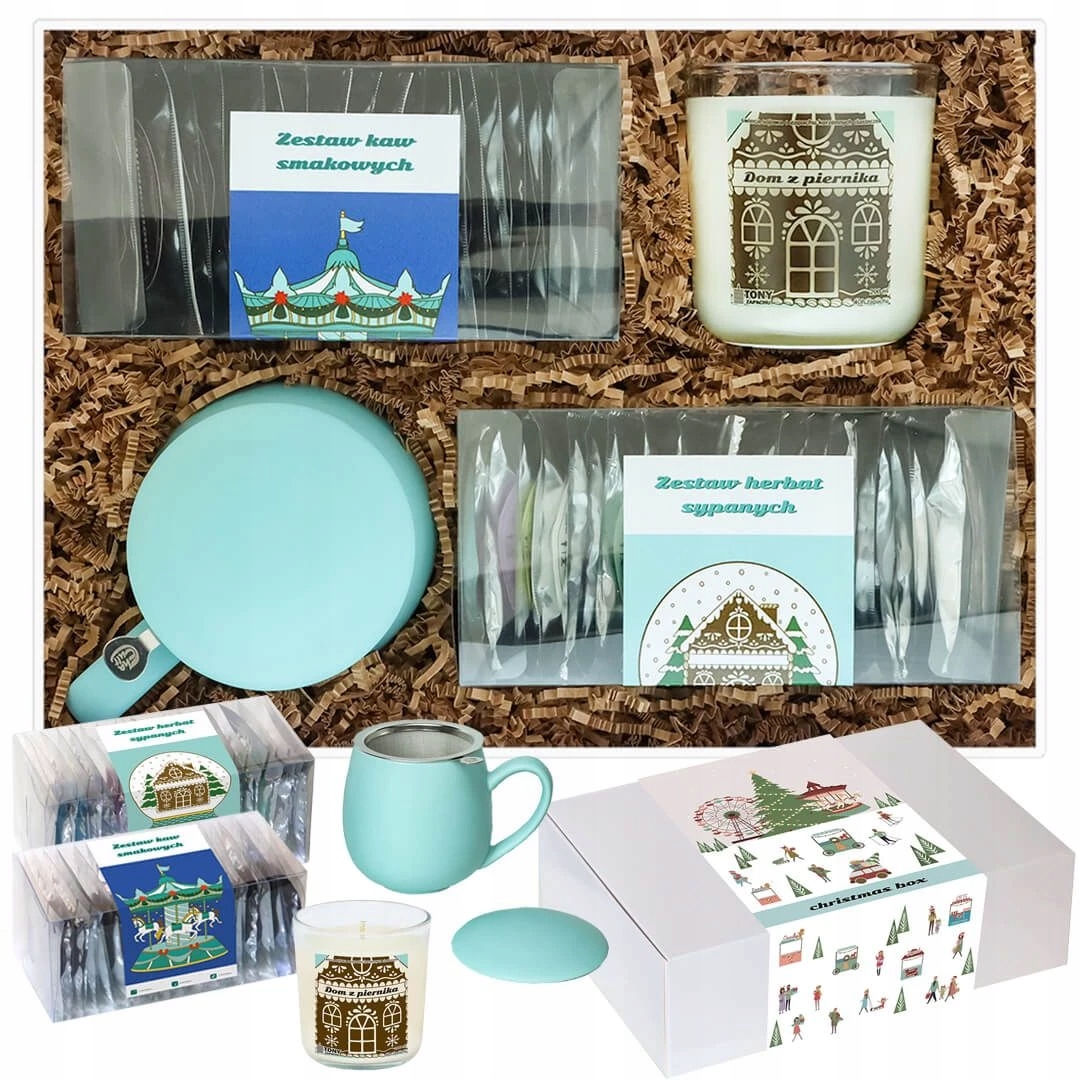 Vianočný Box, Prémiová Sada Kávy A Čajov, Sviečka, Hrnček, Darček Pod Stromček