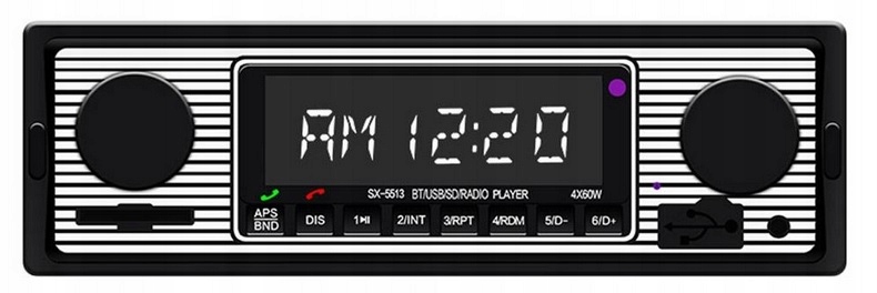 SX-5513 Radio samochodowe Aux Usb MP3 Sd 4x60 Bluetotoh Retro Design