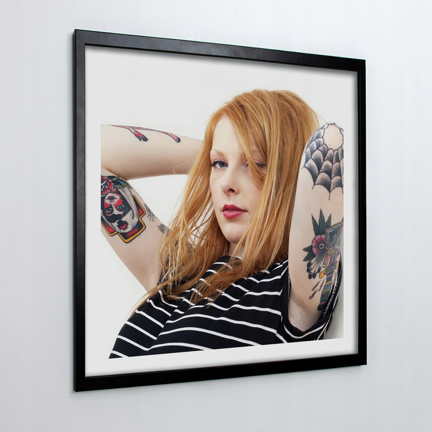 Fotoobraz s rámečkem na zeď Žena tetování 50x50