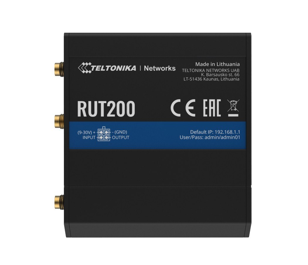 4G/LTE router RUT200 (kategorie 4), 3G, 2G, Wi-Fi, Ethernet