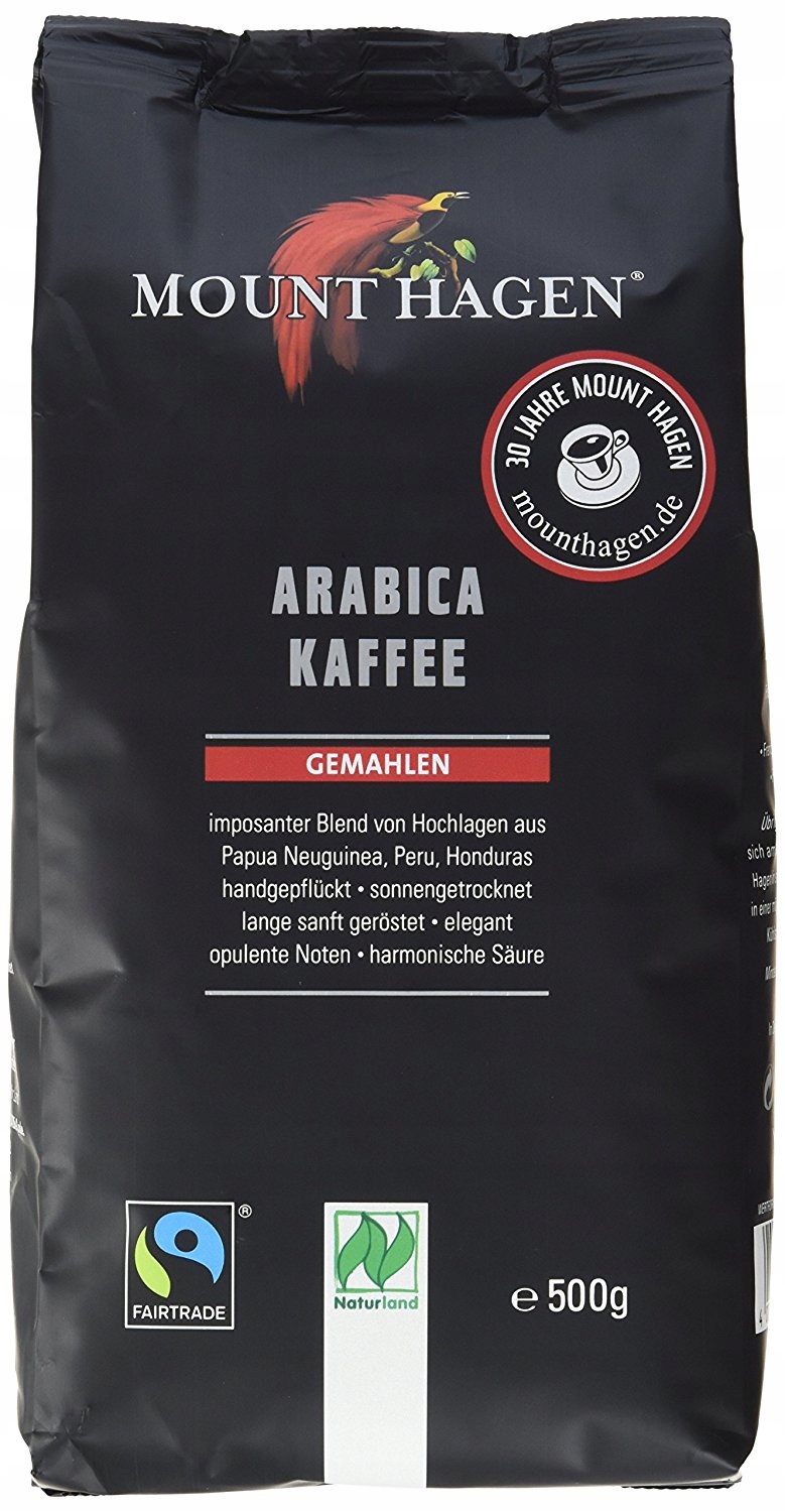 Levně Mletá Káva Arabica 100% Fair Trade Bio 500 g Mount Hagen
