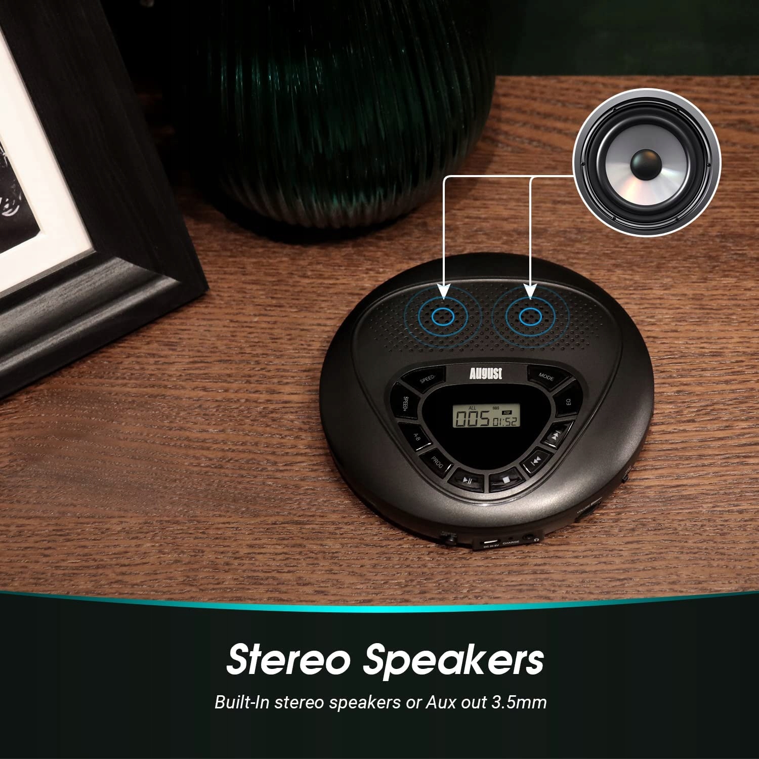 Przenośny odtwarzacz CD MP3 głośniki August SE10B Stan opakowania oryginalne