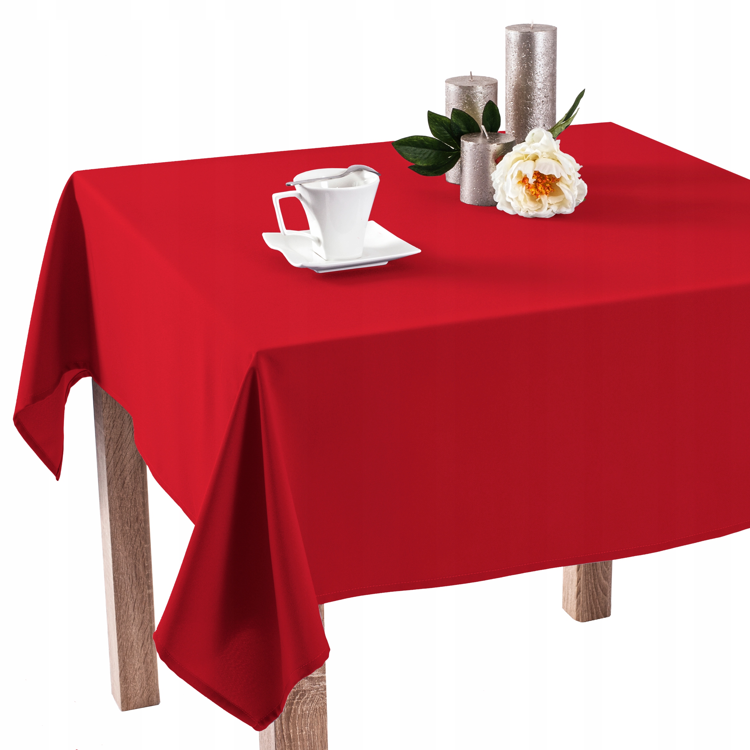 Obrus Szyty Poliestrowy O1 Emma Czerwony 140x240cm