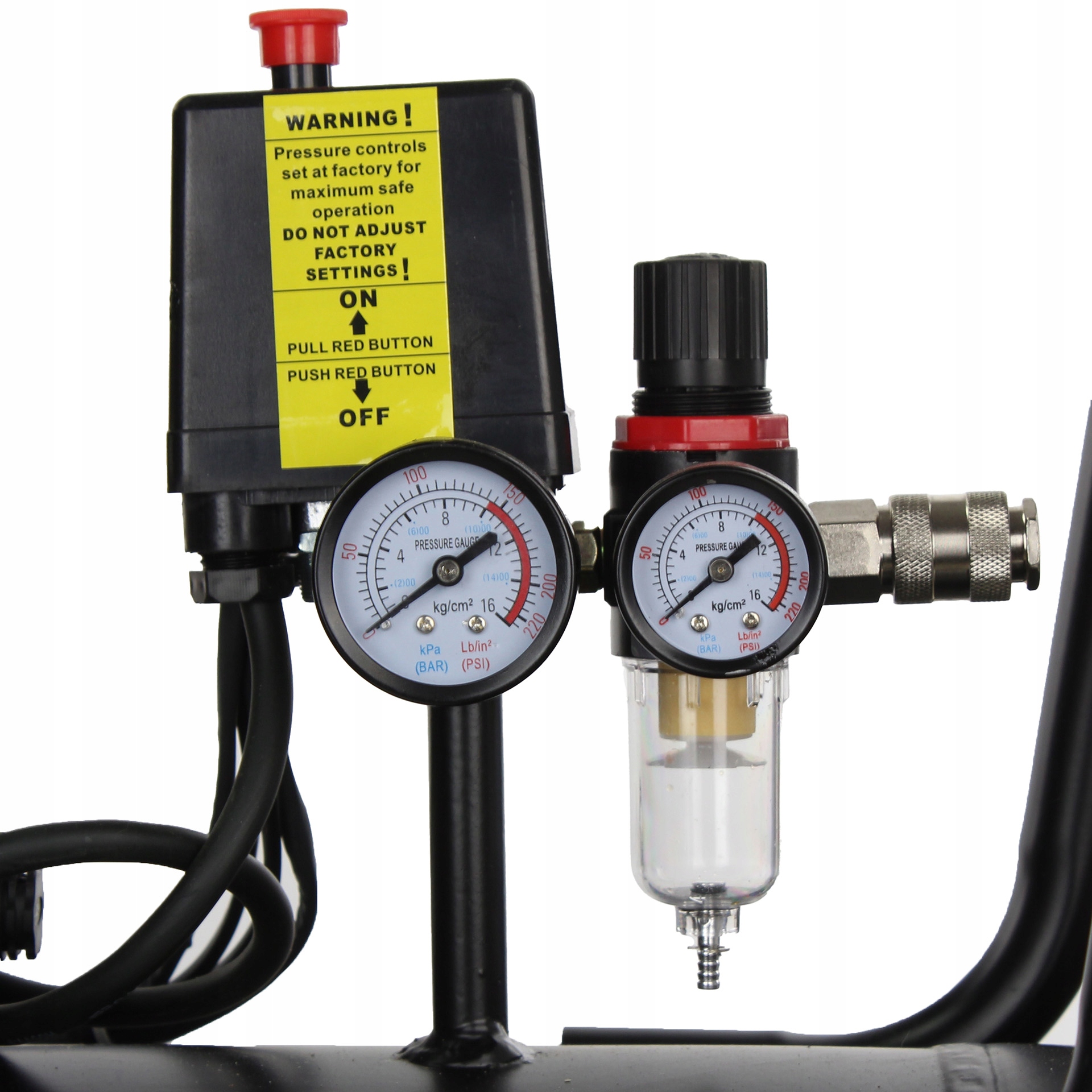 Kompresor BEZOLEJOWY sprężarka 10 BAR 100L 3kW 230V 640l/min CICHA PRACA Ciśnienie maksymalne 10 bar