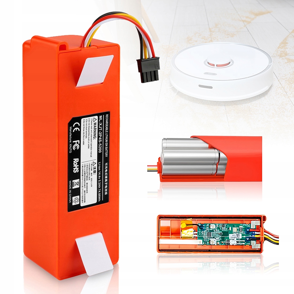 Bateria do Xiaomi Roborock S50 S51 S55 T4 T60 14,4V 5200mAh BRR-2P4S-5200S