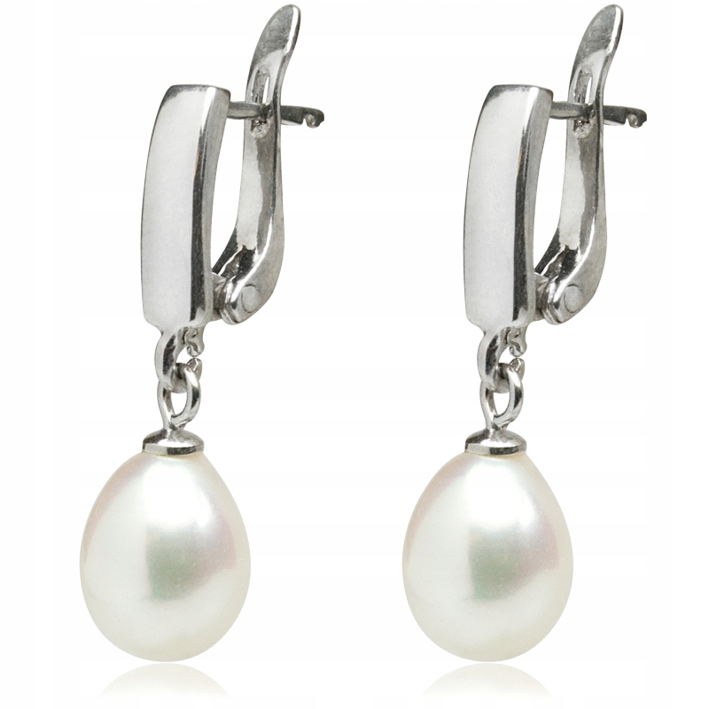 Klasické Stříbrné Náušnice S Oválnými Perlami