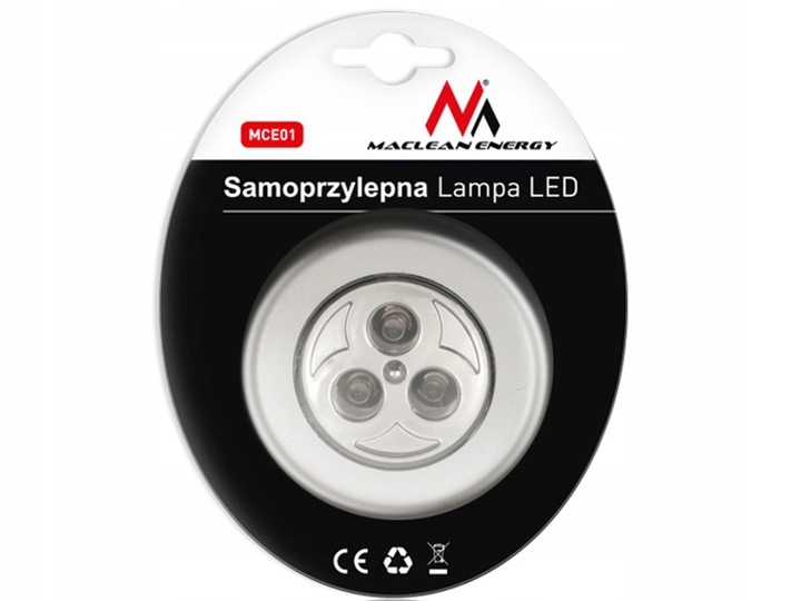 MCE01 LAMPKA 3 DIODY LED SAMOPRZYLEPNA NA BATERIE