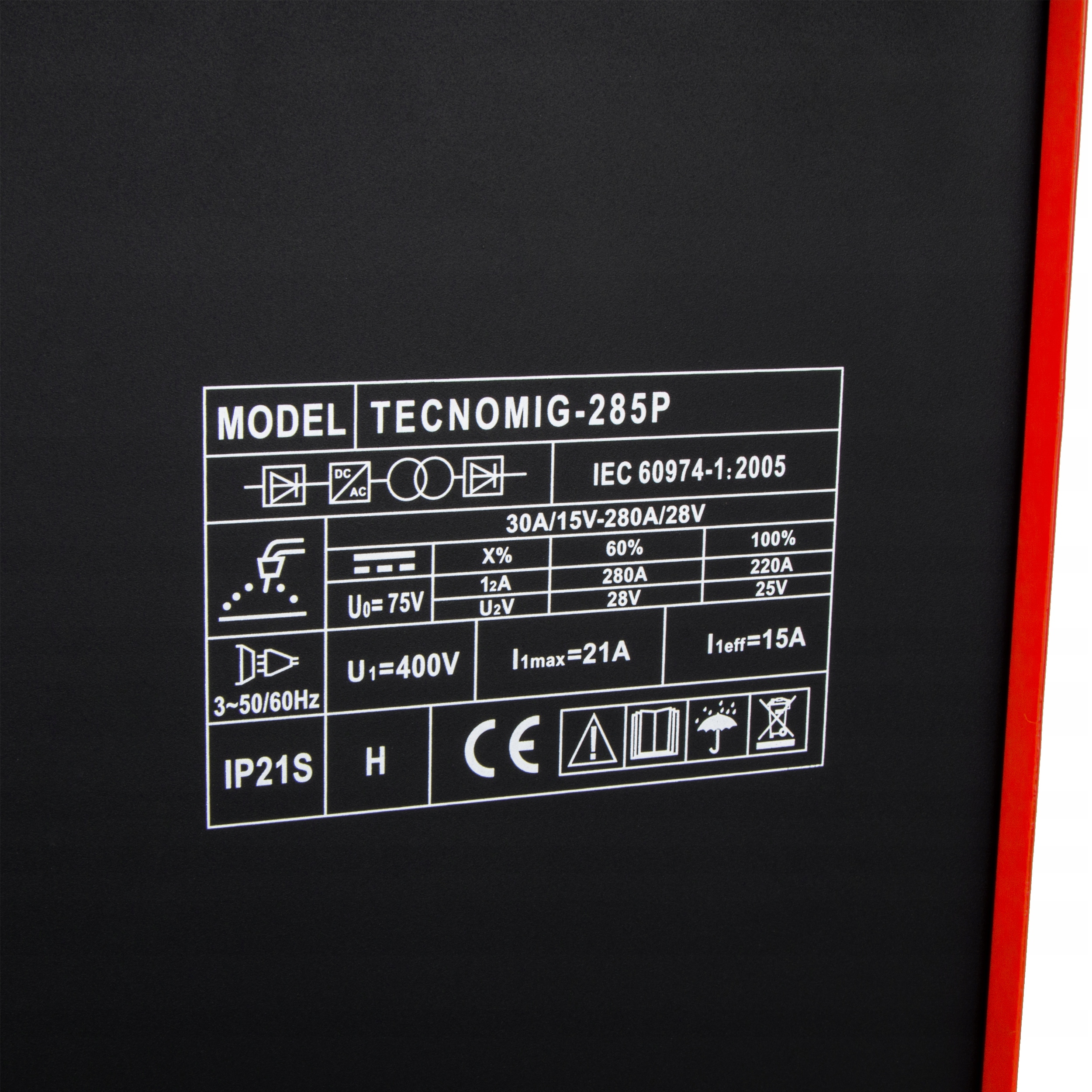 SPAWARKA INWERTOROWA IDEAL TECNO MIG 285P PULSE SYNERGIC MAG MMA 400V 280A Metody spawania MIG/MAG MMA