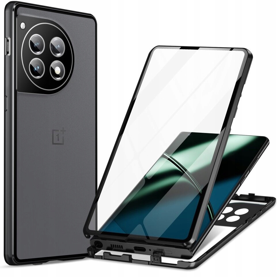 Magnetické Pouzdro Dual Glass pro OnePlus 12 5G, skleněné, kryt, case