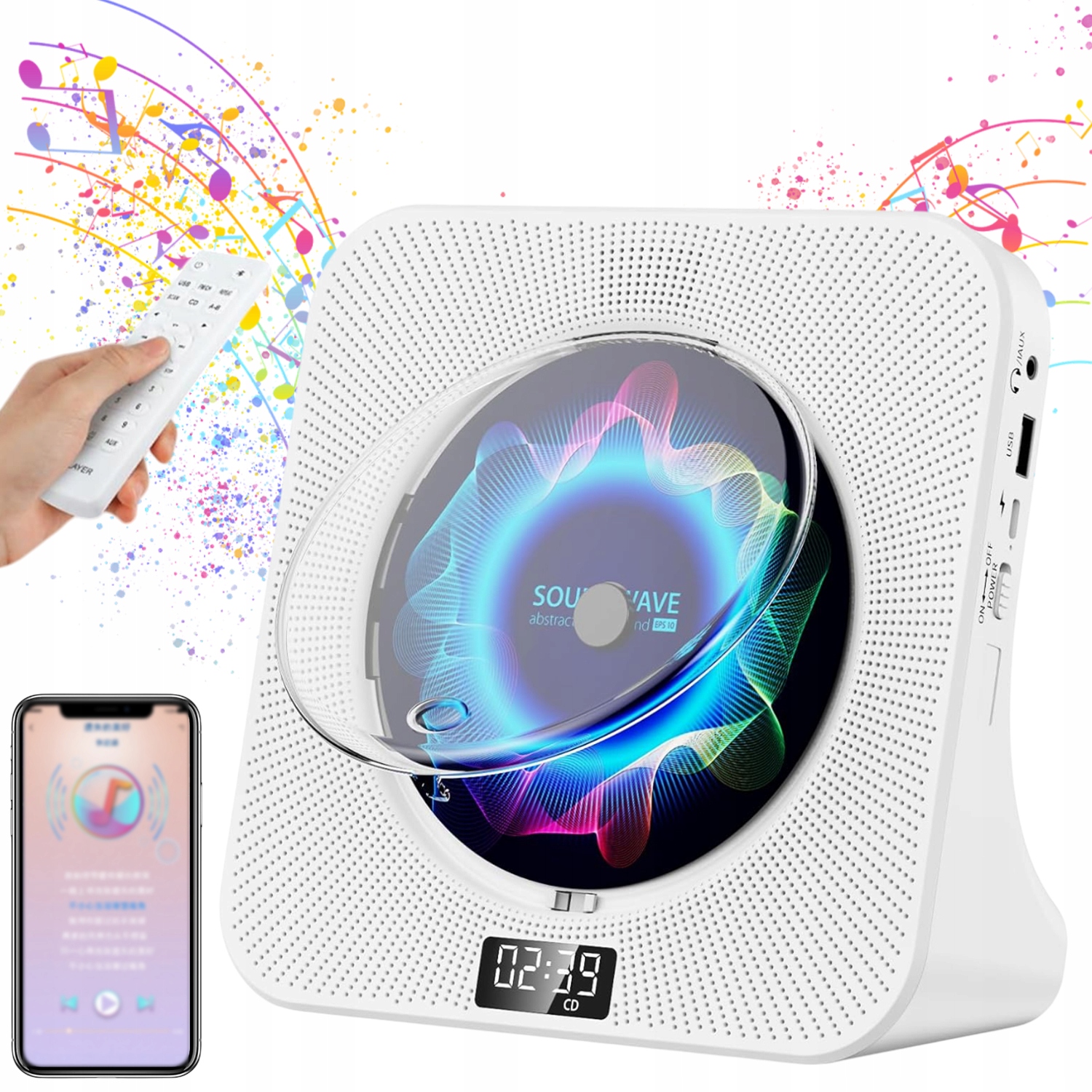 Bluetooth 5.0 Přehrávač CD S Rádiem A Pro Přehrávání Hudby Doma