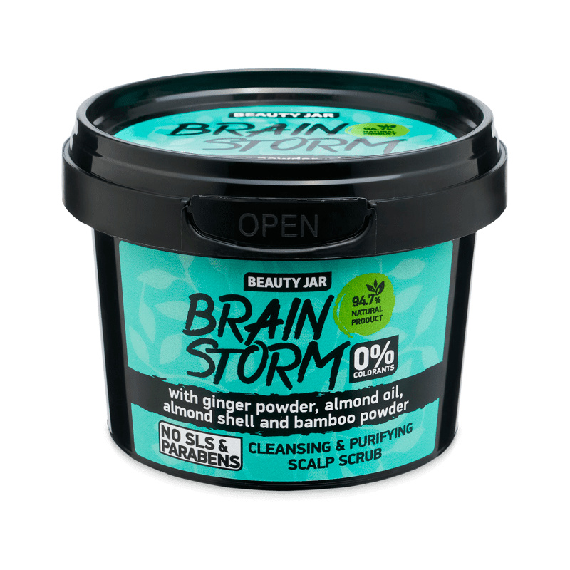 Beauty Jar Brain Storm čistiaci a čistiaci peeling na pokožku hlavy (100 g)