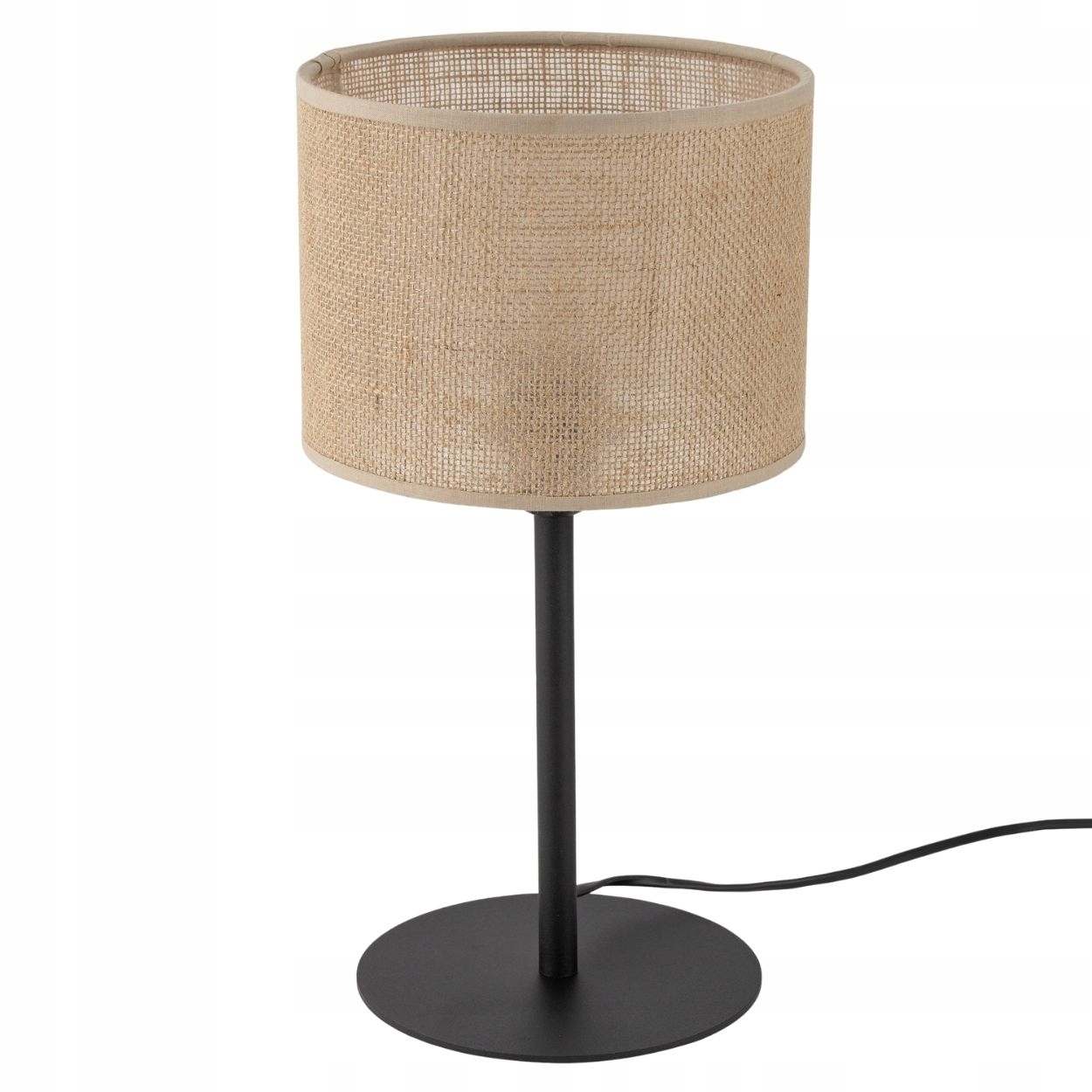 Stolní lampa Juta černá stínidlo juta1xE27 stojací lampa noční na stůl