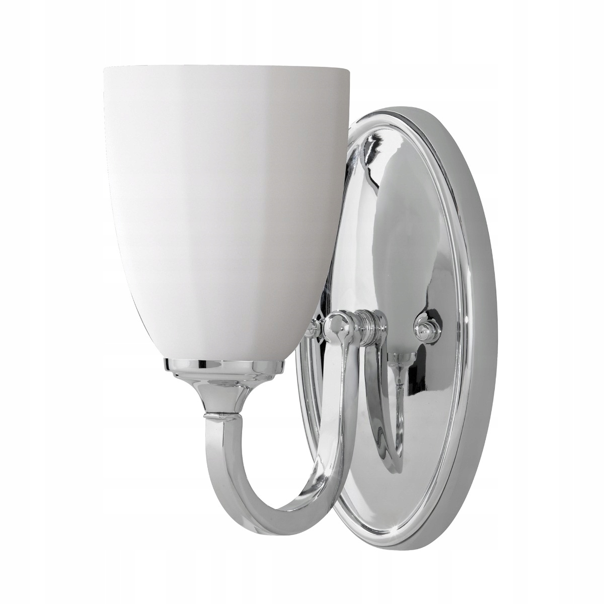 Klasická kúpeľňová nástenná lampa, chróm, sklo, biela, tienidlo IP44 Feiss