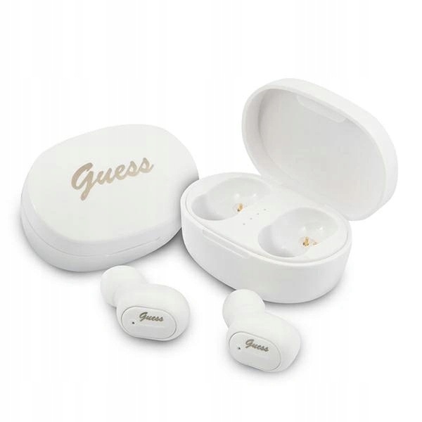 Bezdrôtové slúchadlá Guess Bluetooth GUTWST30WHTWS dokovacia stanica