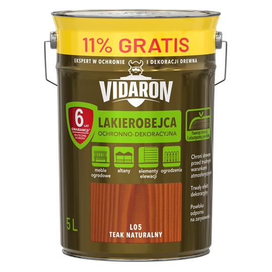 Vidaron Ochranný Lak Mořidlo 5L Přírodní Teak L05 4,5L 0,5L 11% Bonus