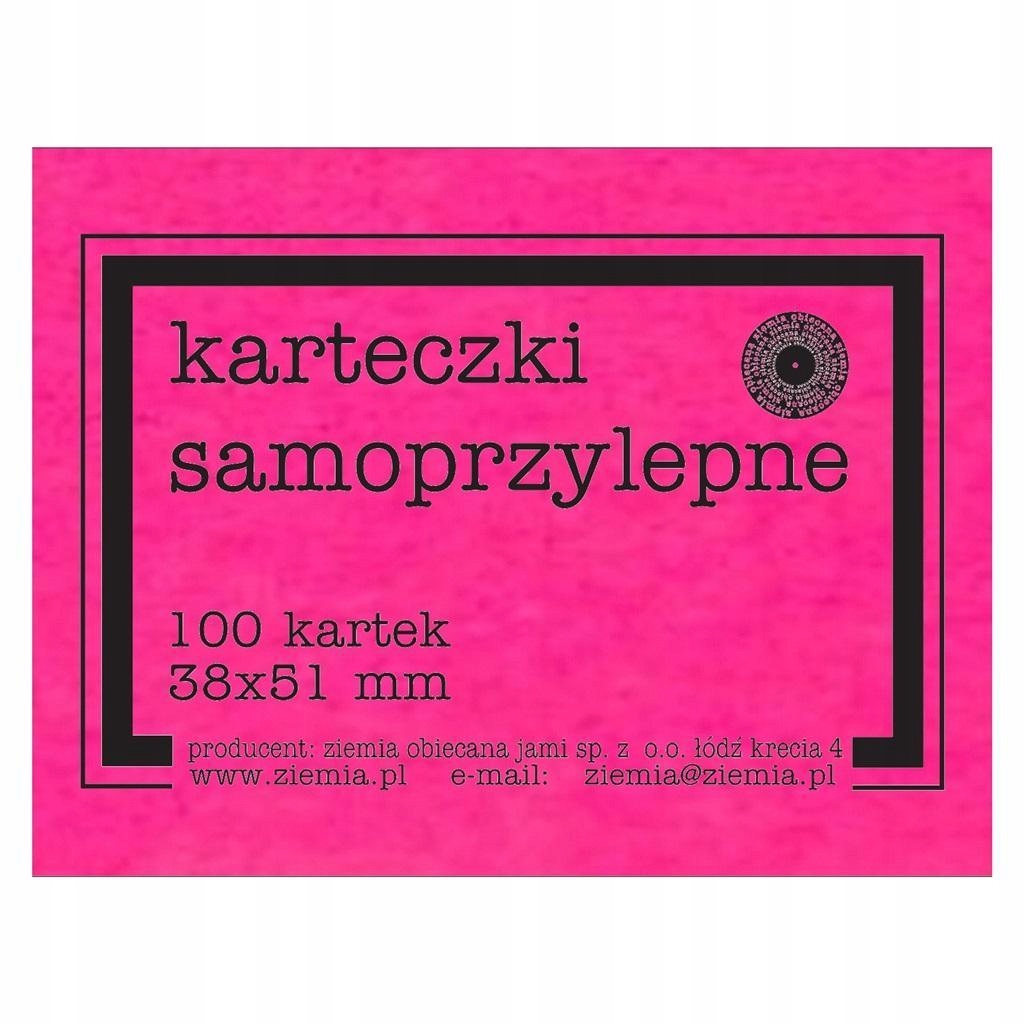 

Karteczki Samoprzylepne Fluo 38X51MM 100K Róż