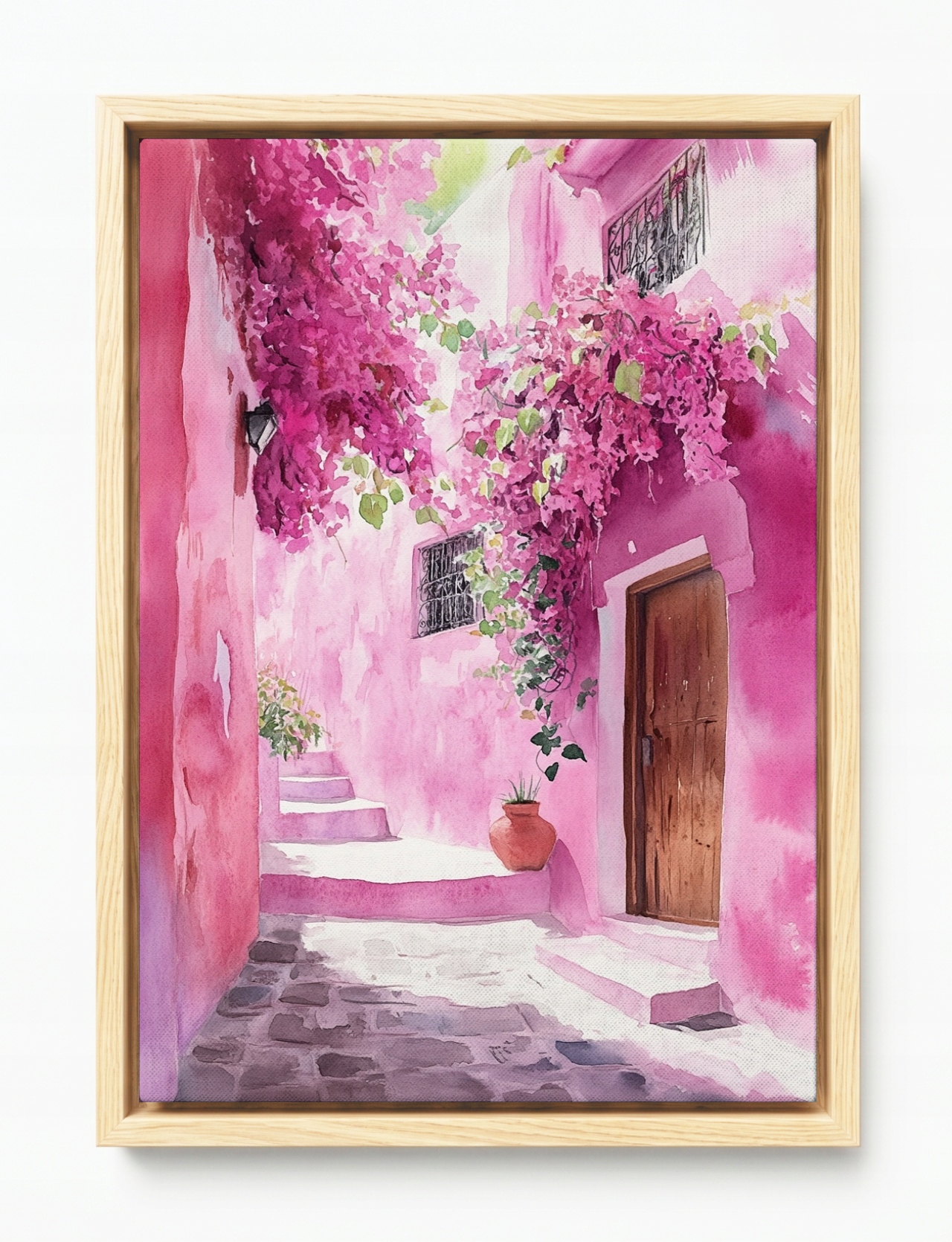 Obraz Rám Americký Box Město Ulička Keř Květiny Maroko 40x60