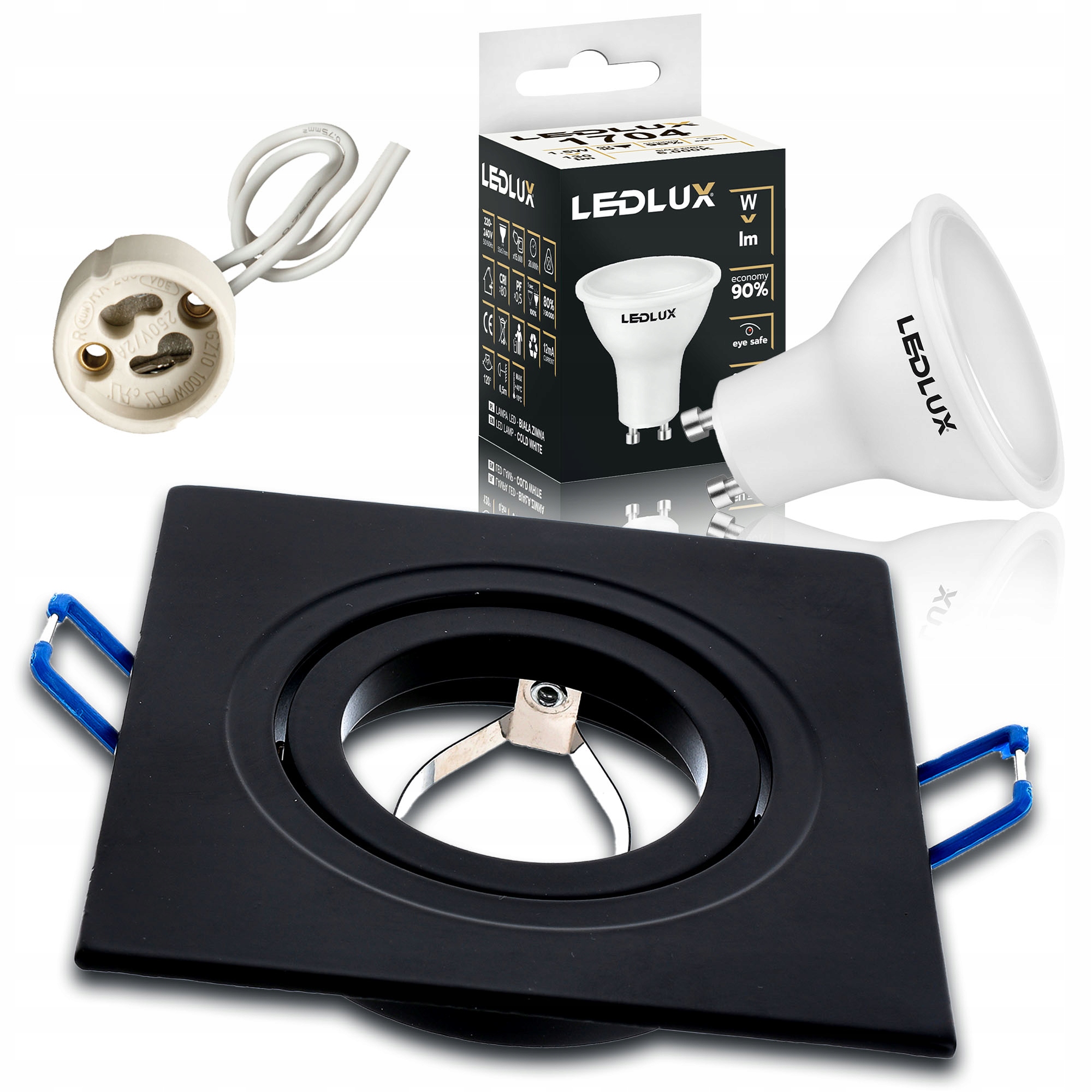 Oprawa halogenowa ruchoma + GU10 LED 1,5W Zestaw