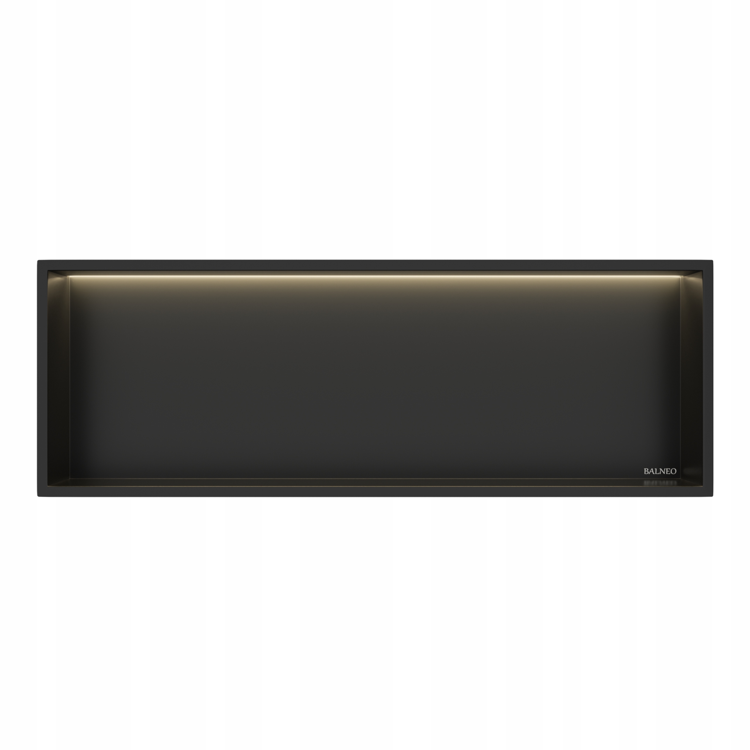 Balneo Vstavaná Polica S Led Osvetlením 30x90x10 cm Čierna Wall-box One Led