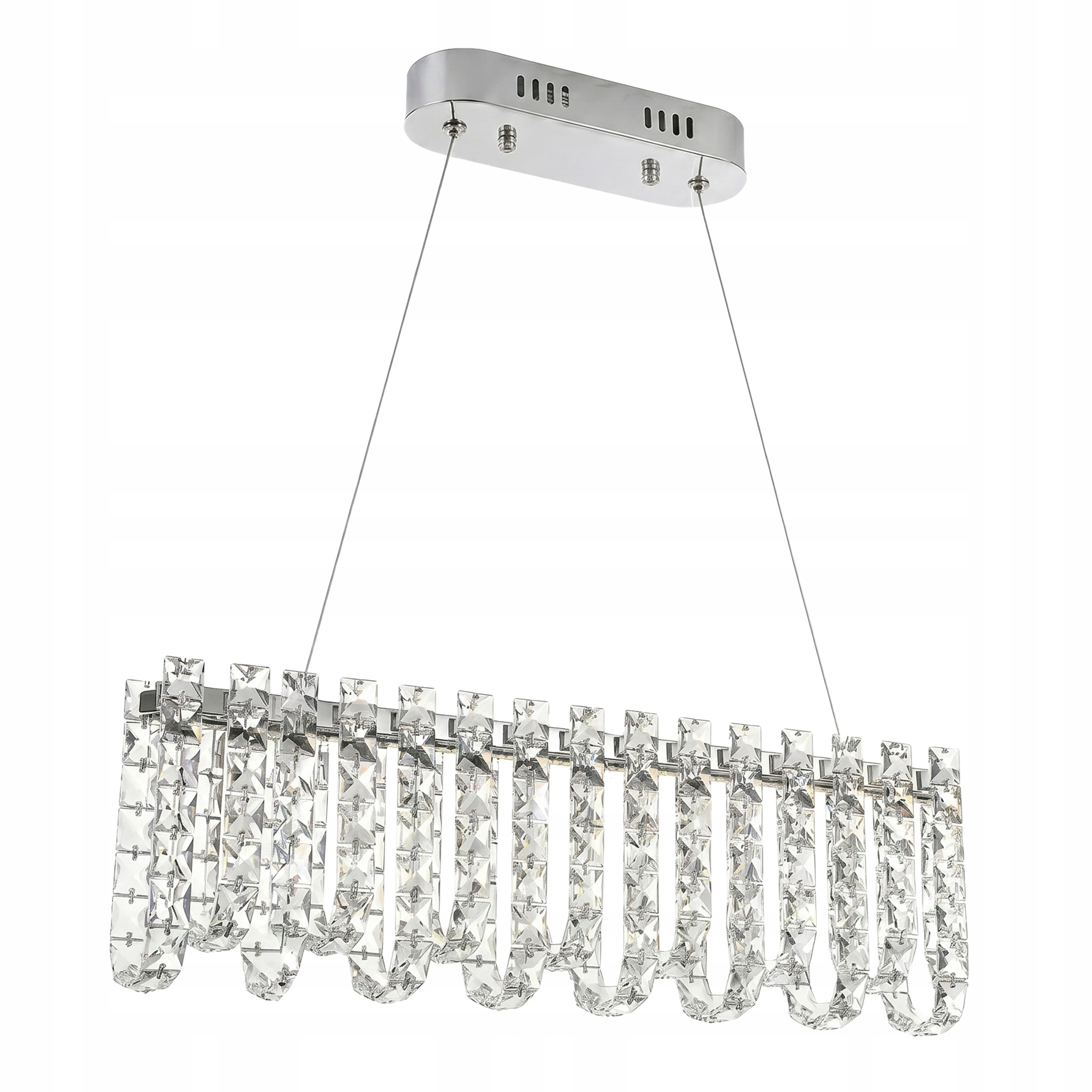 Led závesná stropná lampa Chrómová Kryštálová Glamour Strieborná do obývacej izby