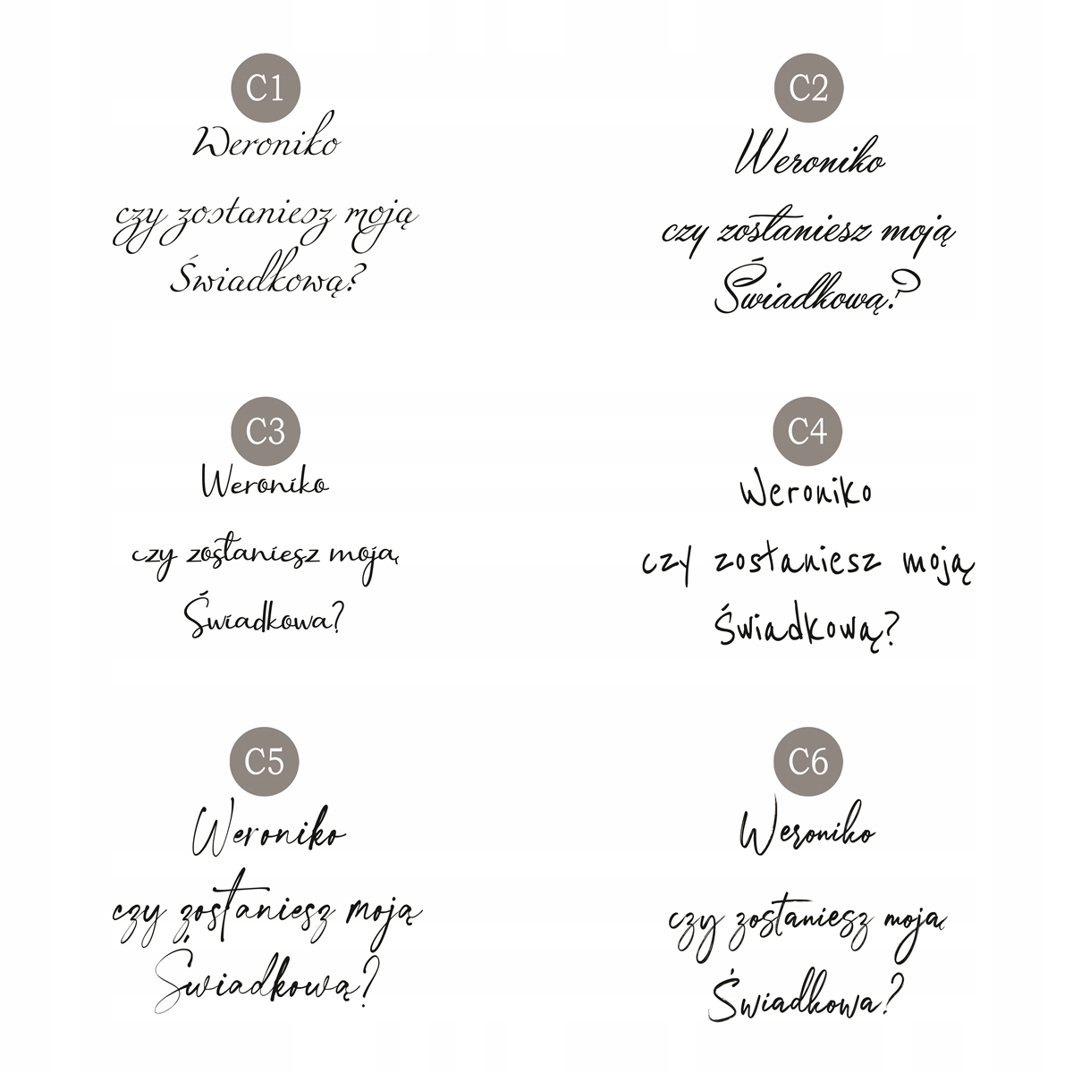 KUBEK dla Świadkowej prezent Podziękowanie Pytanie Wykończenie papieru nie dotyczy